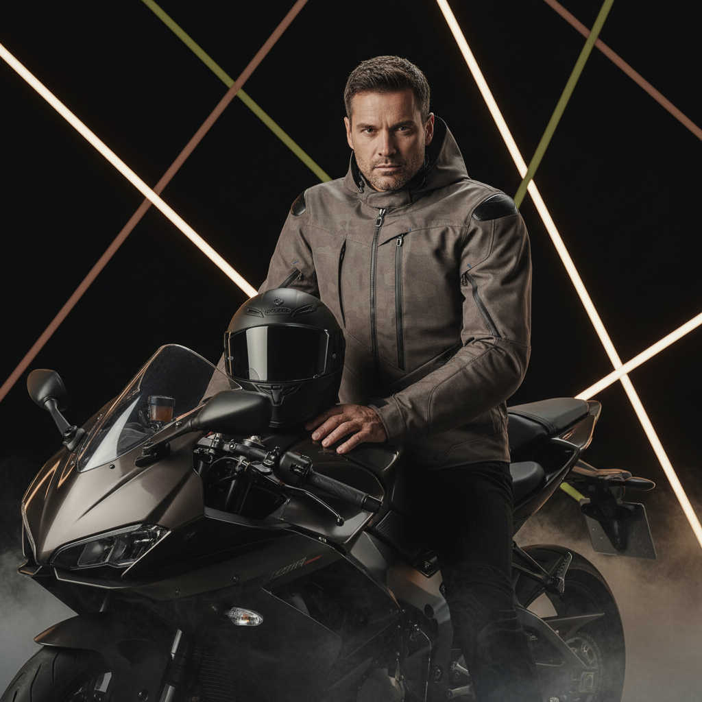 Macna Proxim Night Eye Giacca Moto Impermeabile 3 Strati – Taupe Brown Camo Tg L - Moon Bike - Vista 10
