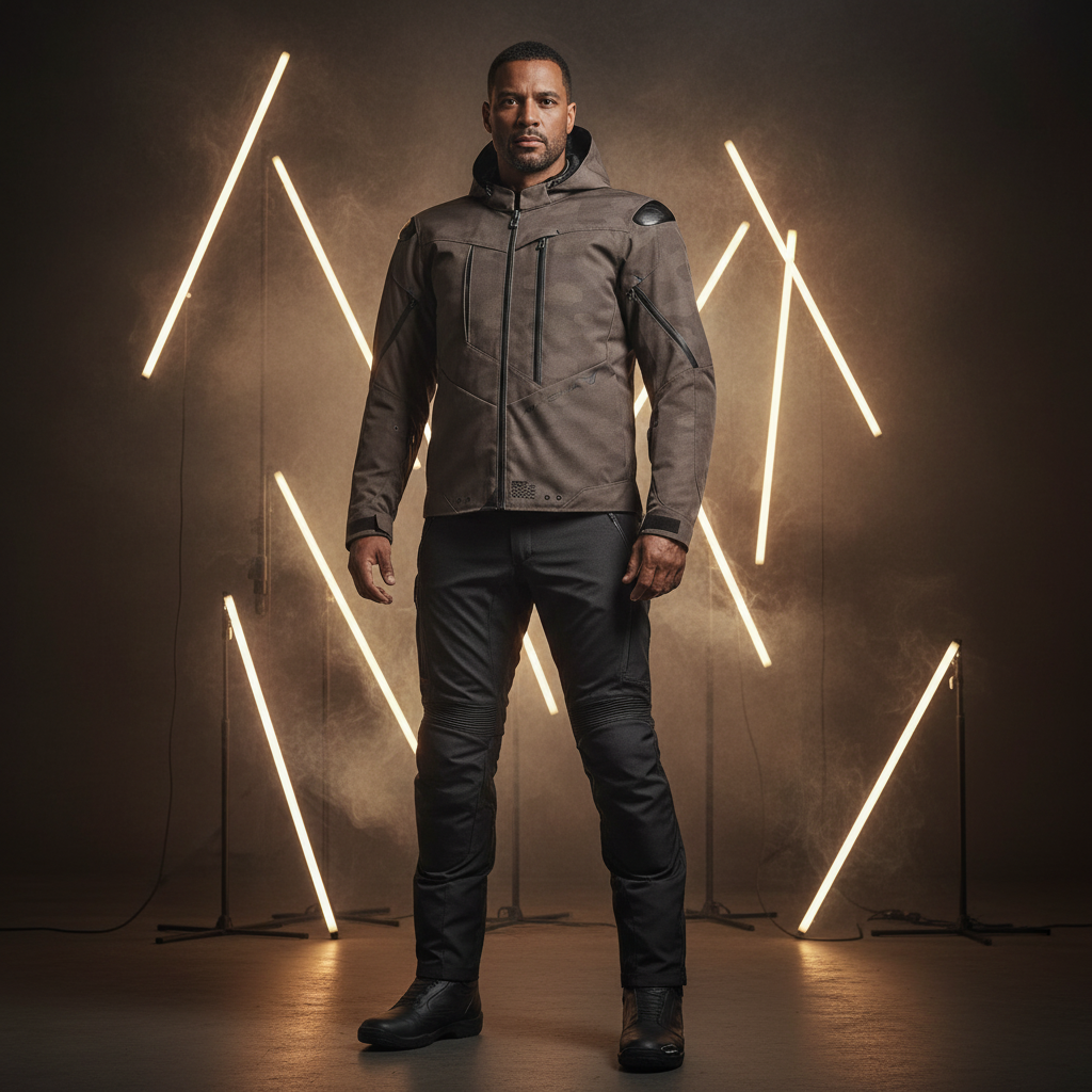 Macna Proxim Night Eye Giacca Moto Impermeabile 3 Strati – Taupe Brown Camo Tg L - Moon Bike - Vista 8