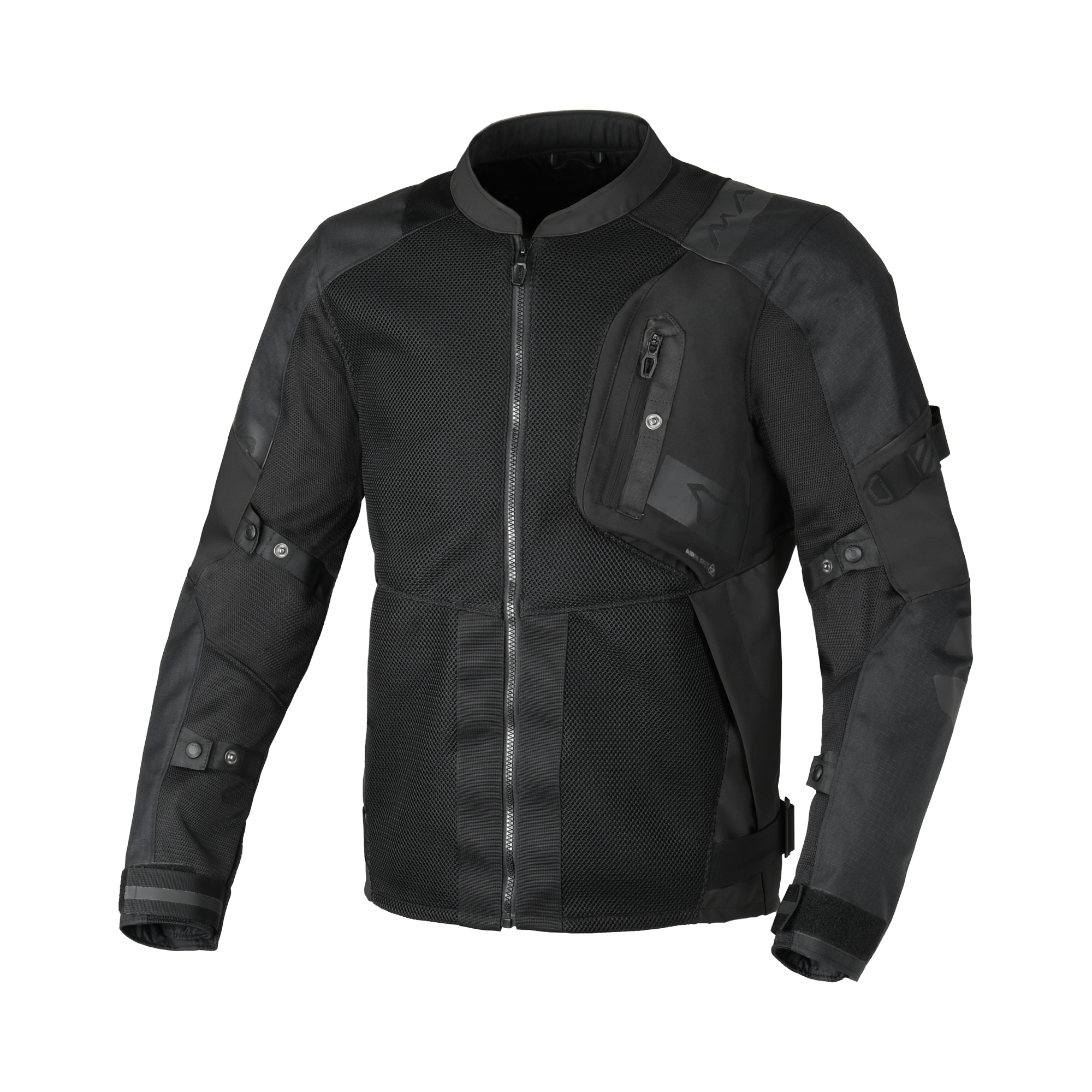 Macna Raddic Nero – Giacca Moto Utility Estiva in Rete CE Uomo – vista frontale