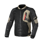 Macna Raddic Nero/Taupe – Giacca Moto Utility Estiva in Rete CE Uomo – vista frontale