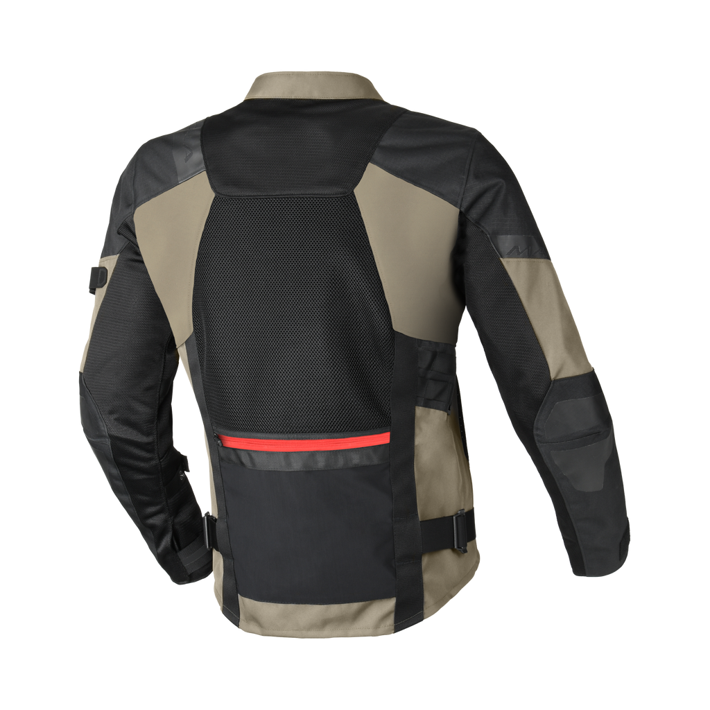 Macna Raddic Nero/Taupe – Giacca Moto Utility Estiva in Rete CE Uomo – vista posteriore