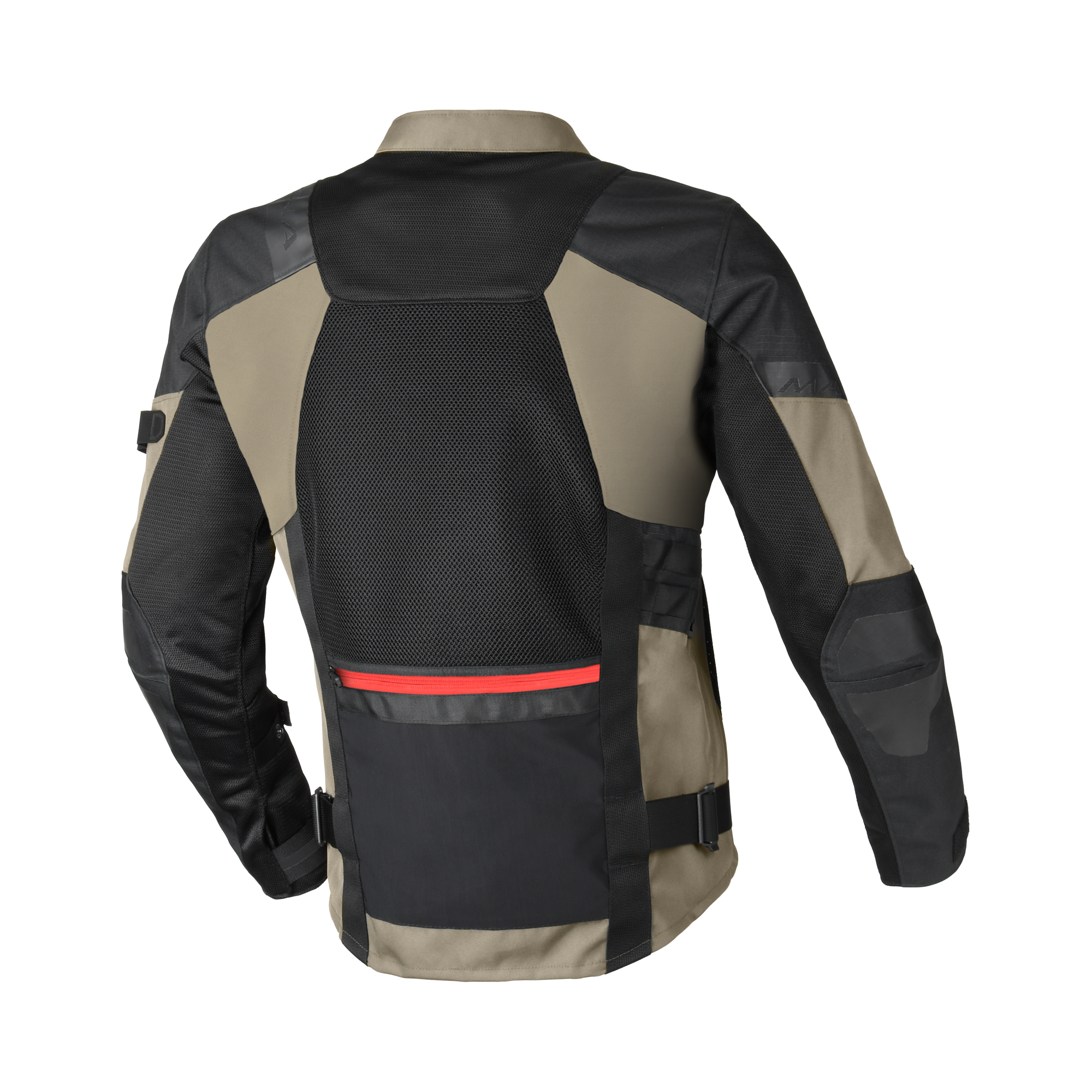 Macna Raddic Nero/Taupe – Giacca Moto Utility Estiva in Rete CE Uomo – vista posteriore