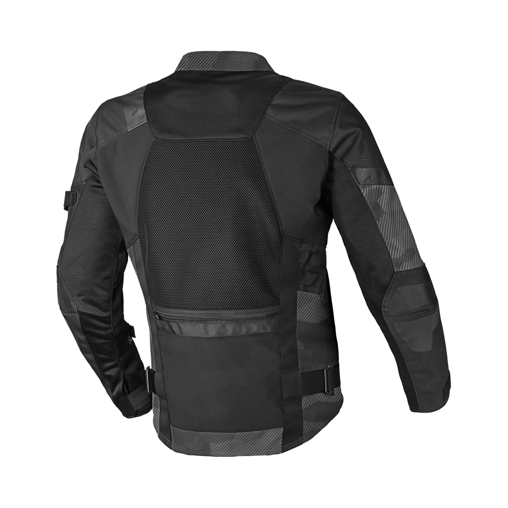 Macna Raddic Nero/Grigio – Giacca Moto Utility Estiva in Rete CE Uomo – vista posteriore