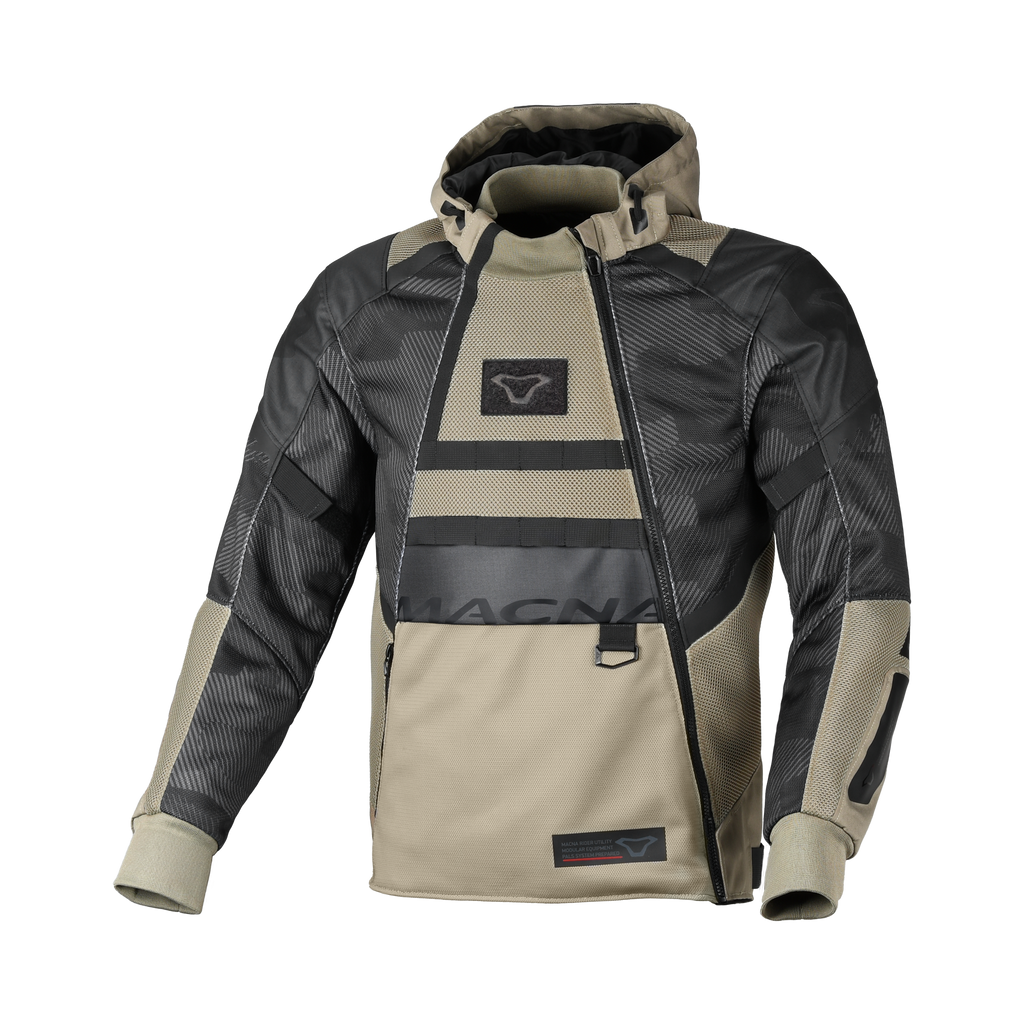 Macna Rebelite Nero/Taupe - Giacca Moto Estiva Ventilata Anorak CE Classe A Uomo - vista 1