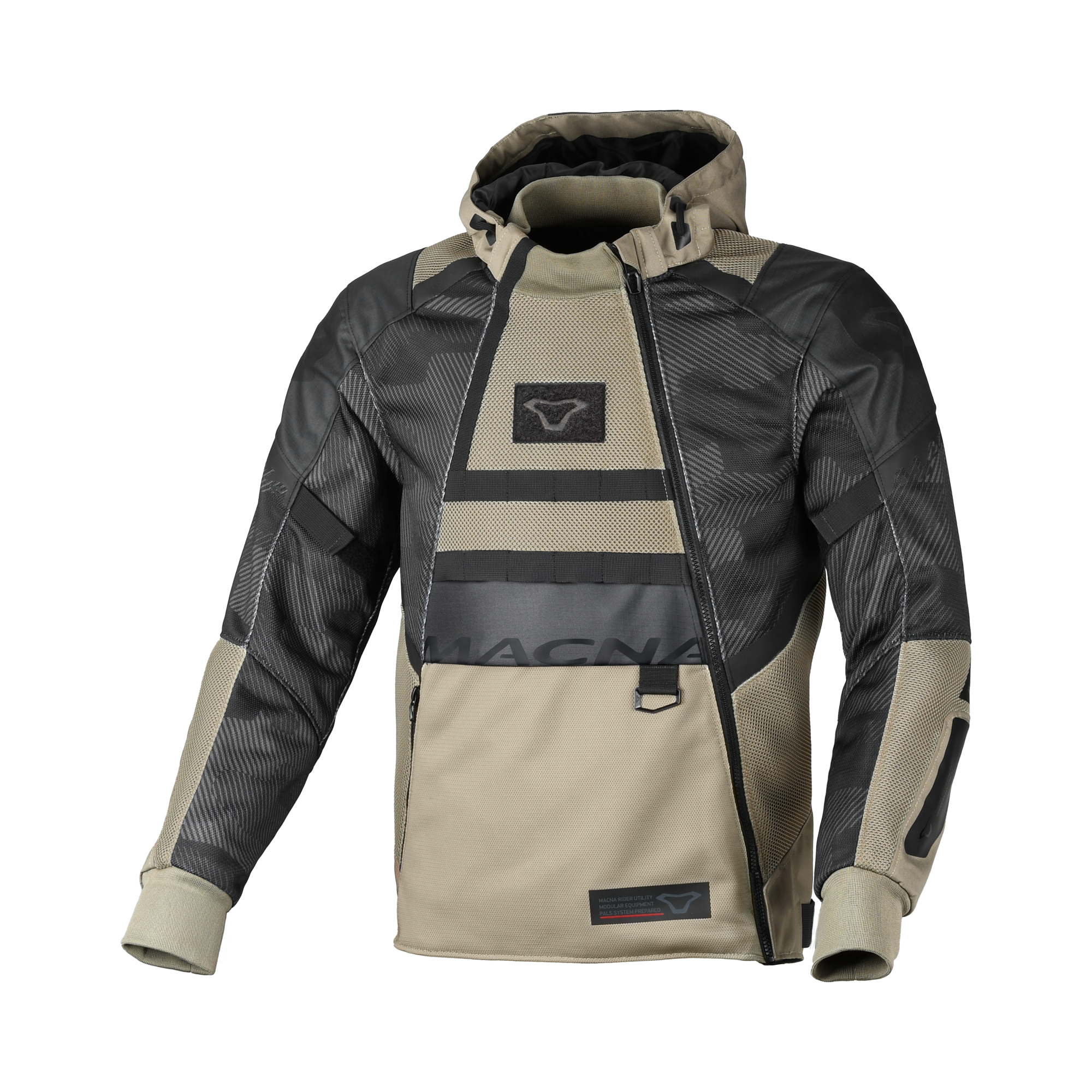 Macna Rebelite Nero/Taupe - Giacca Moto Estiva Ventilata Anorak CE Classe A Uomo - vista 1