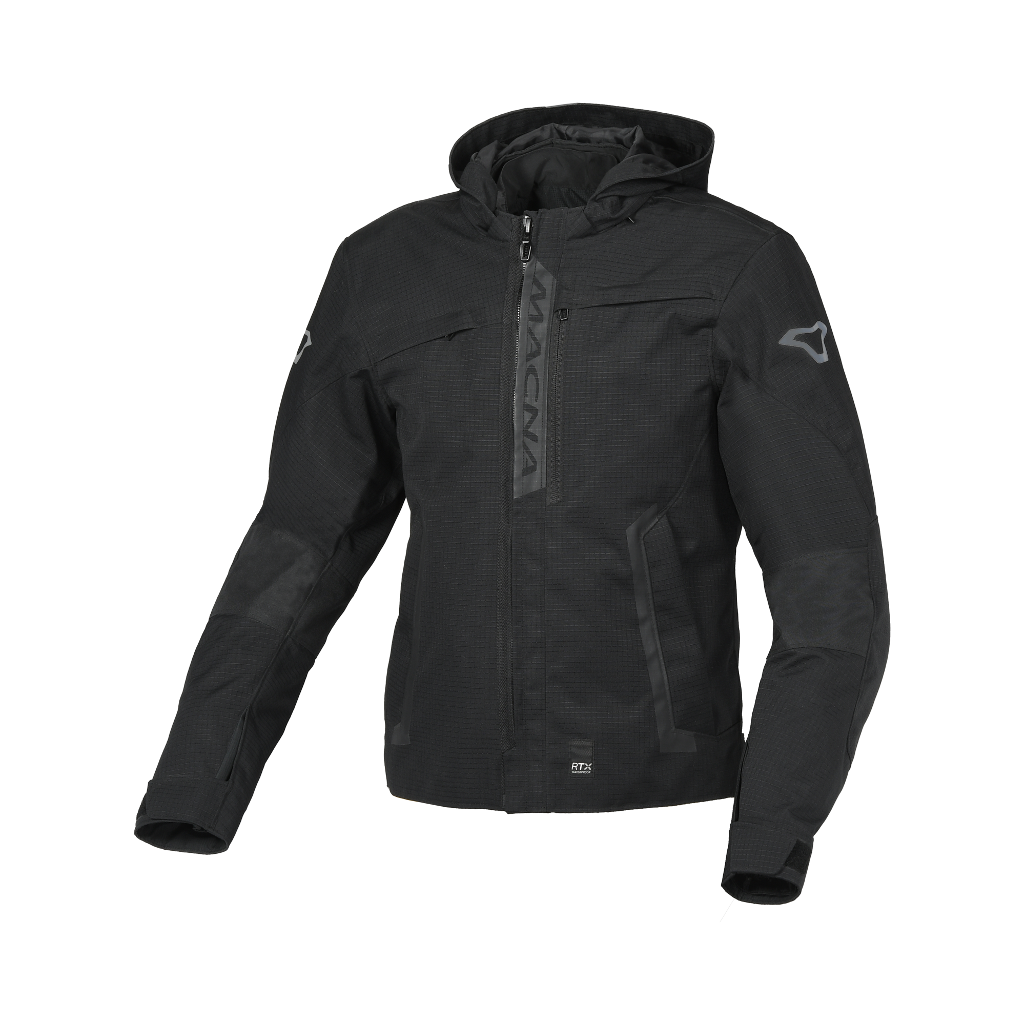 Macna Riggor Nero giacca moto vista 1