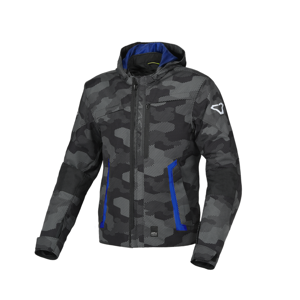 Macna Riggor Nero/Blu giacca moto vista 1