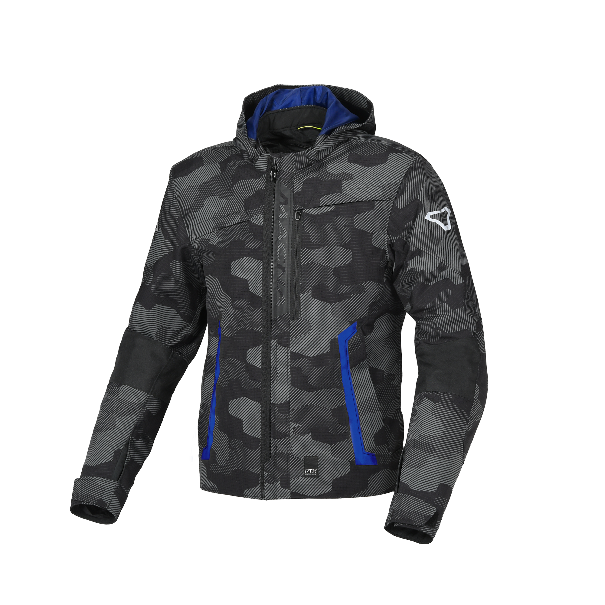 Macna Riggor Nero/Blu giacca moto vista 1