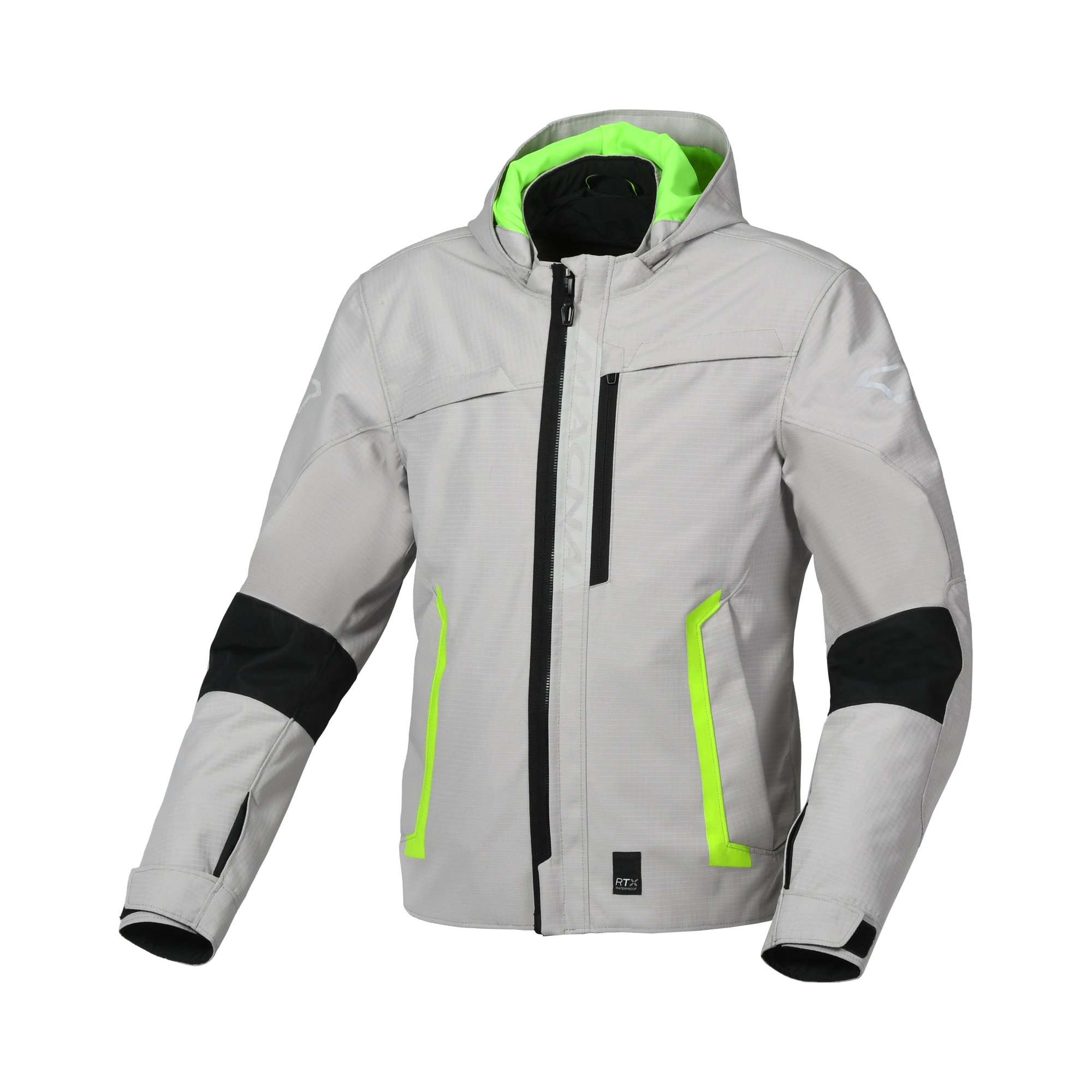 Macna Riggor Grigio/Giallo giacca moto vista 1
