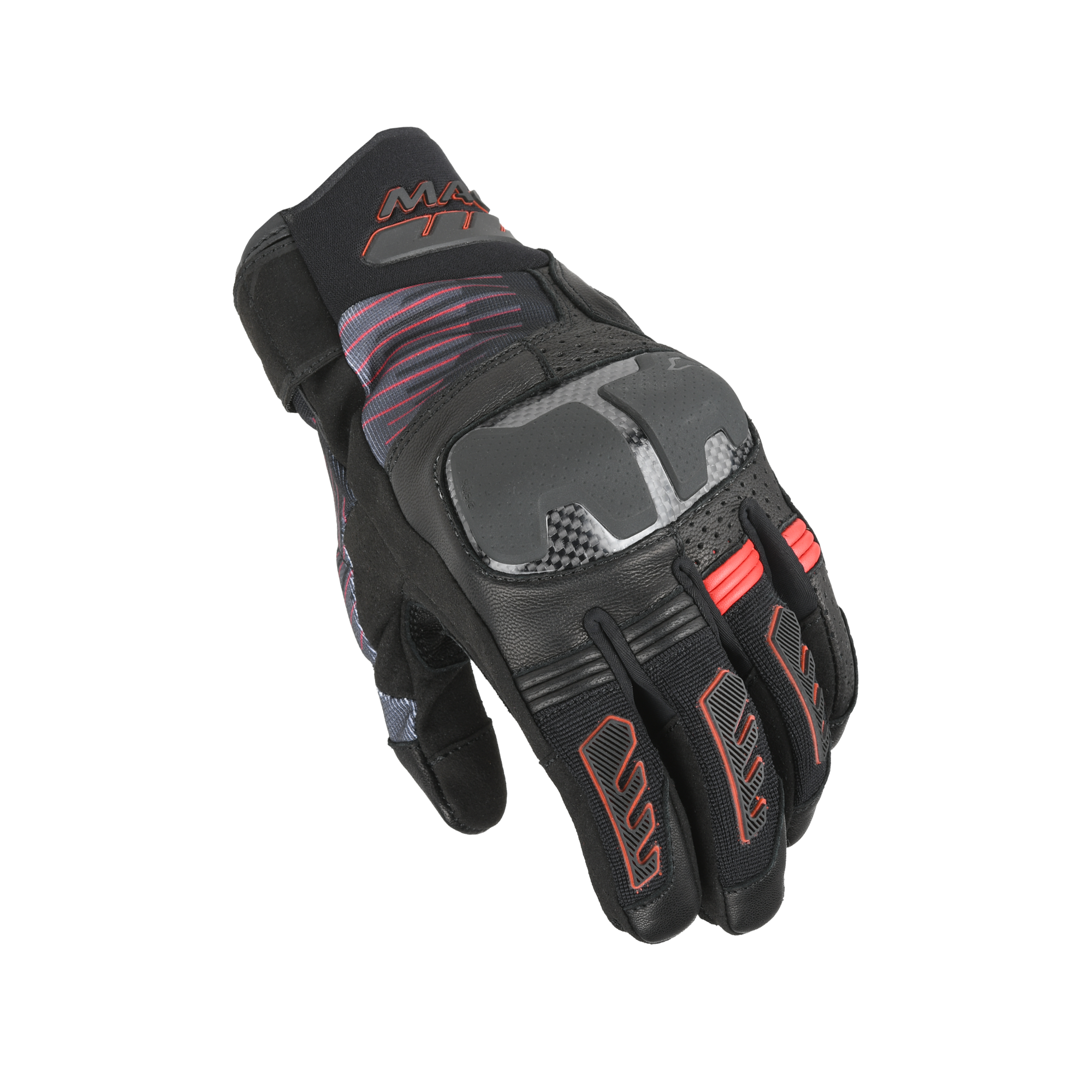 Macna Rime 2.0 Nero / Rosso guanti moto