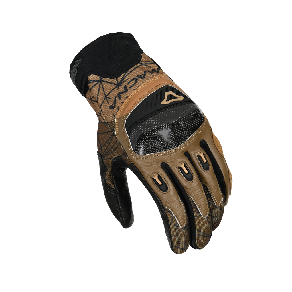 Macna Rocco Nero/Scuro – Guanti Moto in Pelle CE Uomo – vista 1