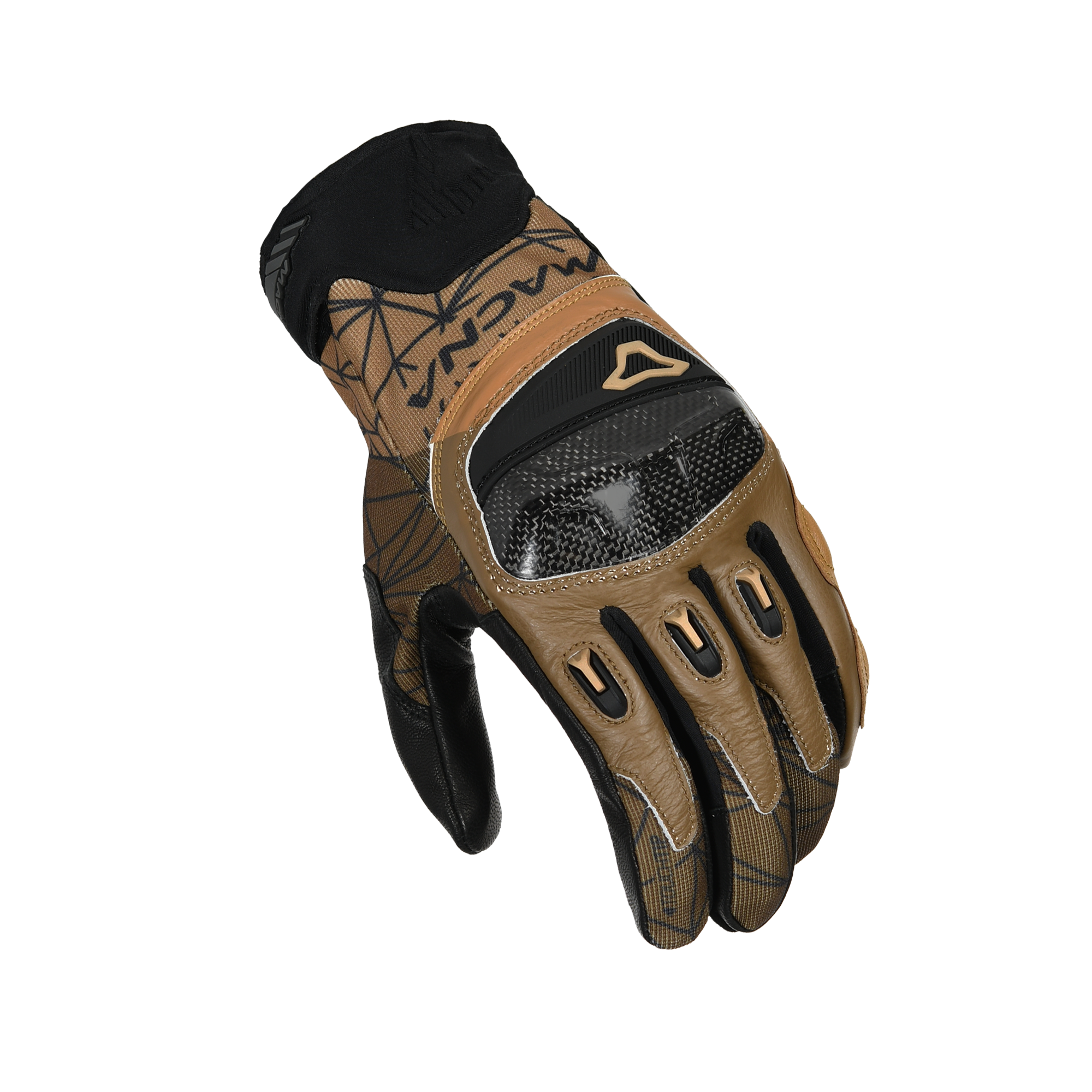 Macna Rocco Nero/Scuro – Guanti Moto in Pelle CE Uomo – vista 1