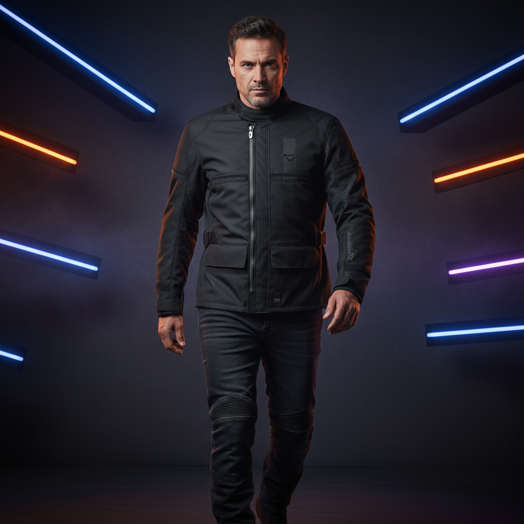 Macna Macna Signal Giacca Moto Tessuto Nero – Impermeabile Raintex CE Classe A Nero Abbigliamento protettivo da moto - Moon Bike - Vista 7