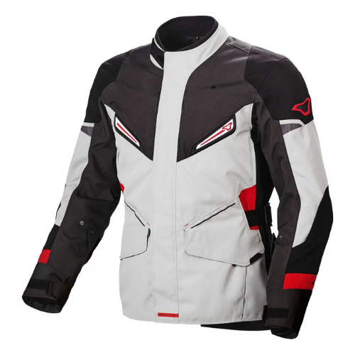 Macna Macna Sonar Giacca Moto Touring WP – Grey Red Black Impermeabile CE Nero Abbigliamento per moto - Moon Bike - Vista 1