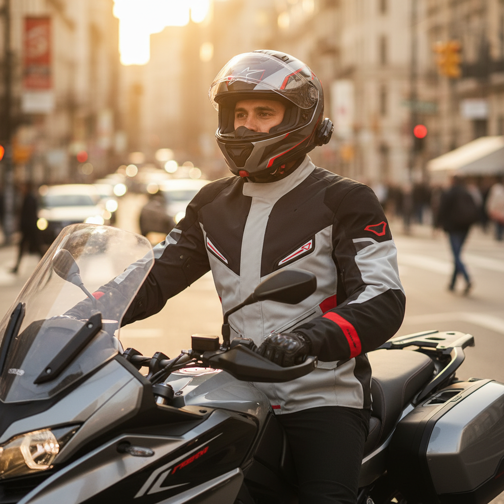 Macna Macna Sonar Giacca Moto Touring WP – Grey Red Black Impermeabile CE Nero Abbigliamento per moto - Moon Bike - Vista 5