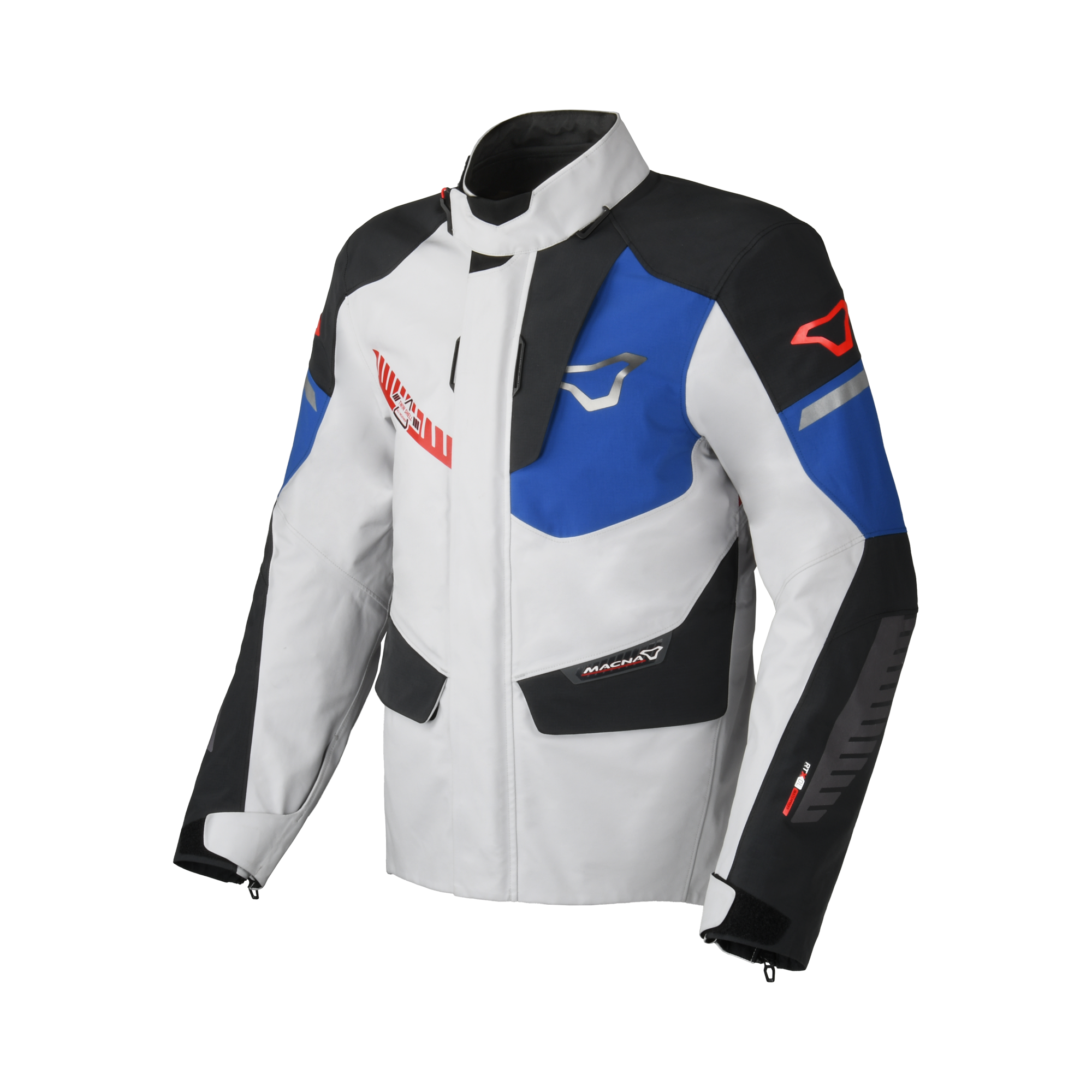 Macna Synchrone Grigio/Blu – Giacca Moto Adventure 3 in 1 Twin Shell