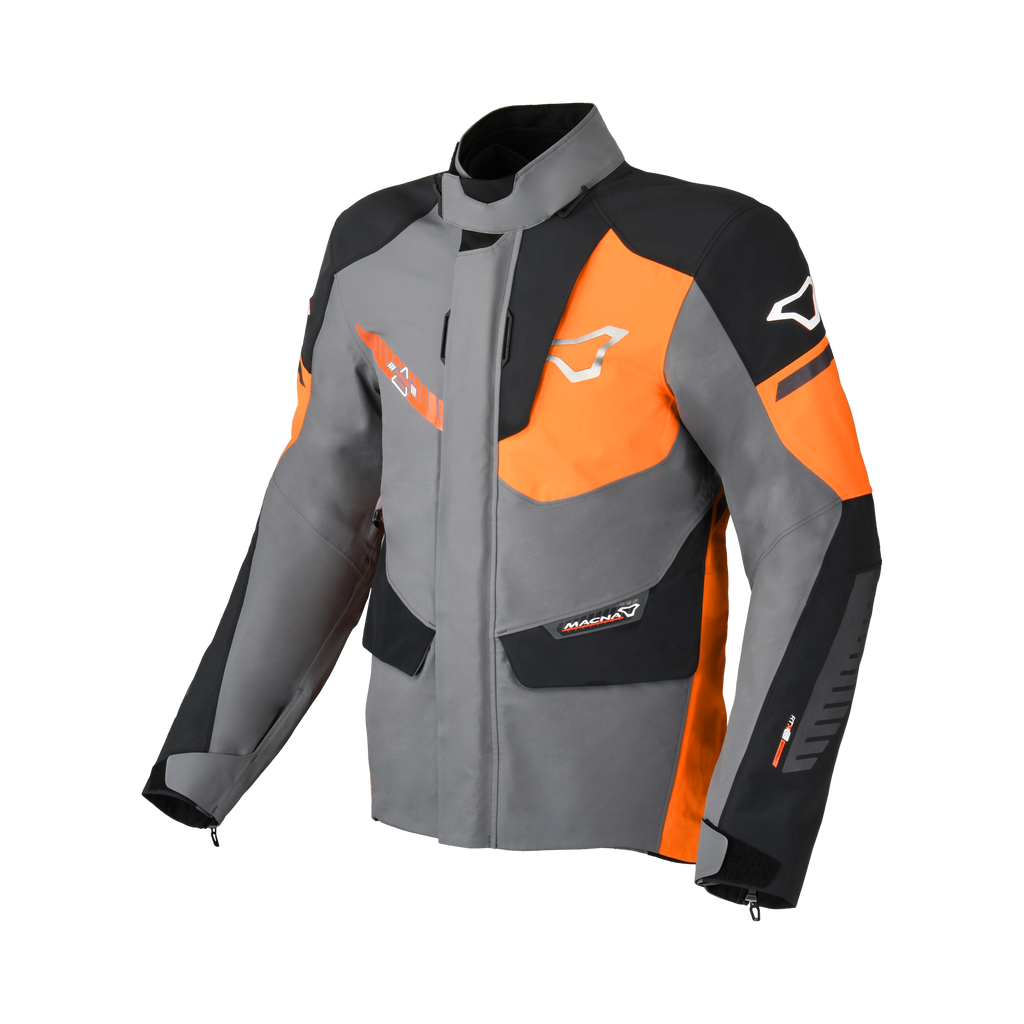Macna Synchrone Grigio/Arancio – Giacca Moto Adventure 3 in 1 Twin Shell