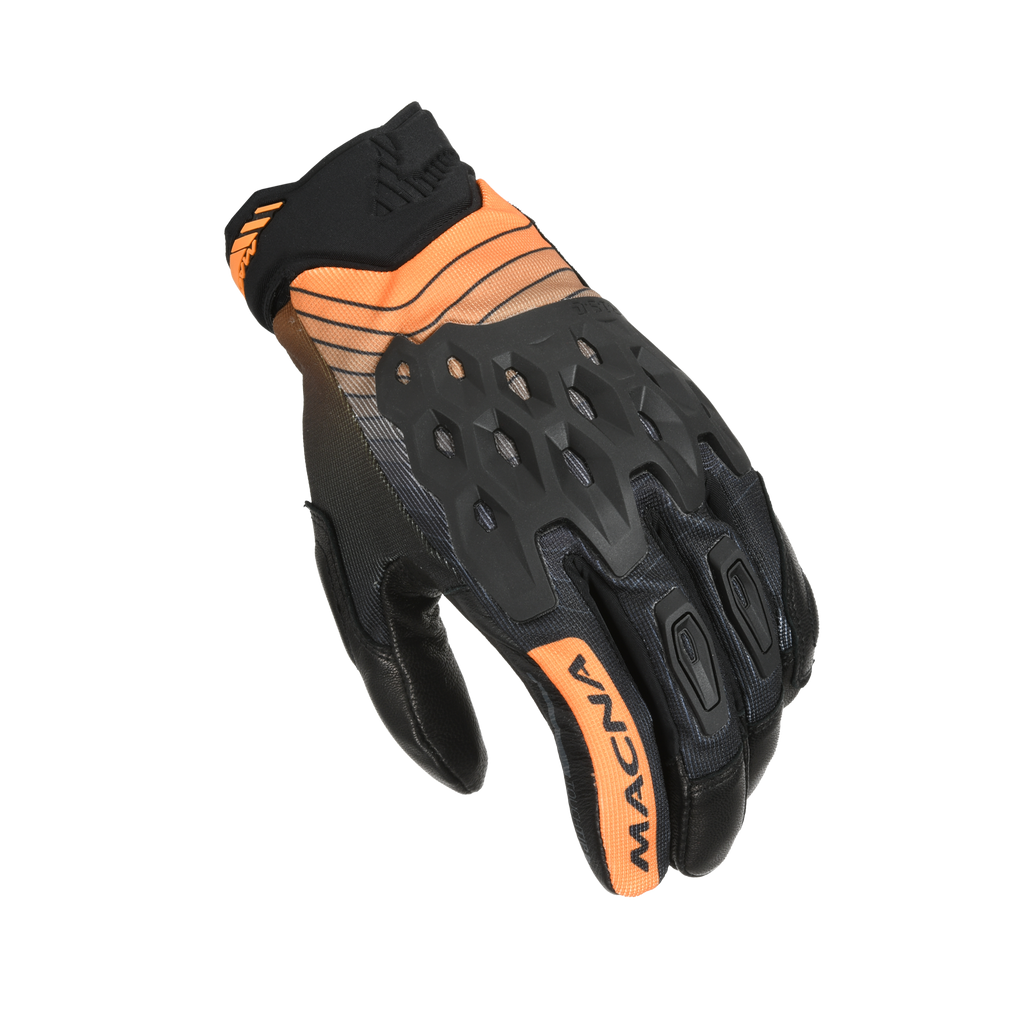 Macna Tanami Nero/Arancio – Guanti Moto in Pelle CE Uomo – vista 1