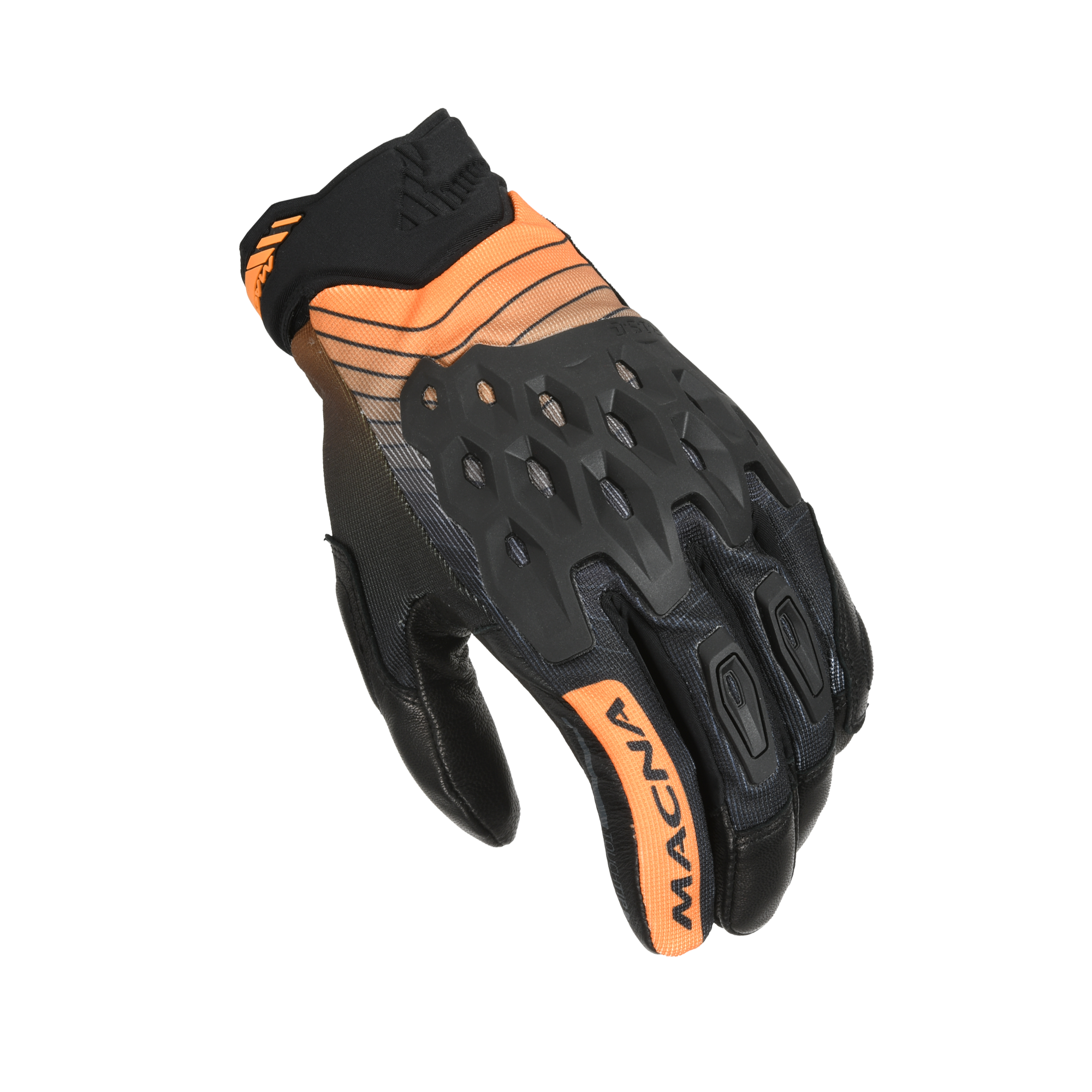 Macna Tanami Nero/Arancio – Guanti Moto in Pelle CE Uomo – vista 1