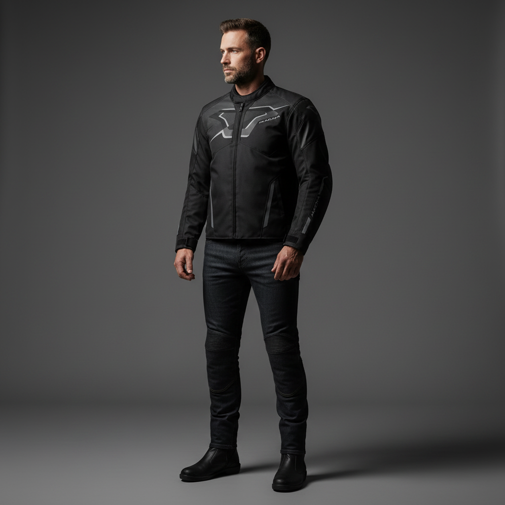 Macna Tazar 2.0 Nero – Giacca Moto Sport 2 Strati Impermeabile CE Uomo - Moon Bike - Vista 7