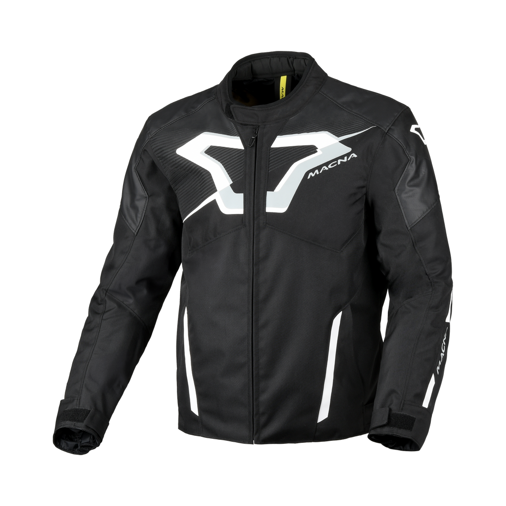 Macna Tazar 2.0 Nero/Bianco – Giacca Moto Sport 2 Strati Impermeabile CE Uomo – vista 1