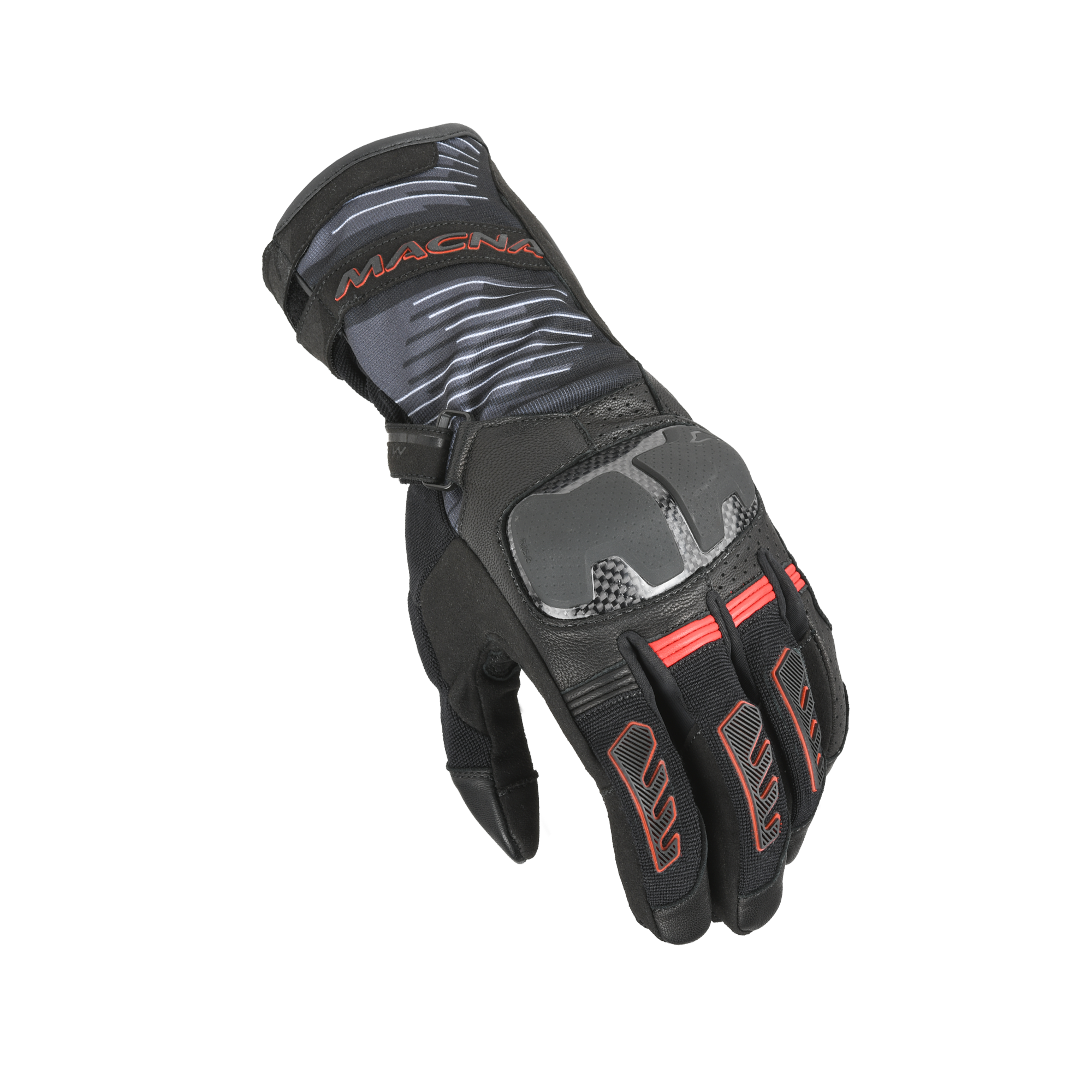 Macna Tempo 2.0 Nero / Rosso guanti moto