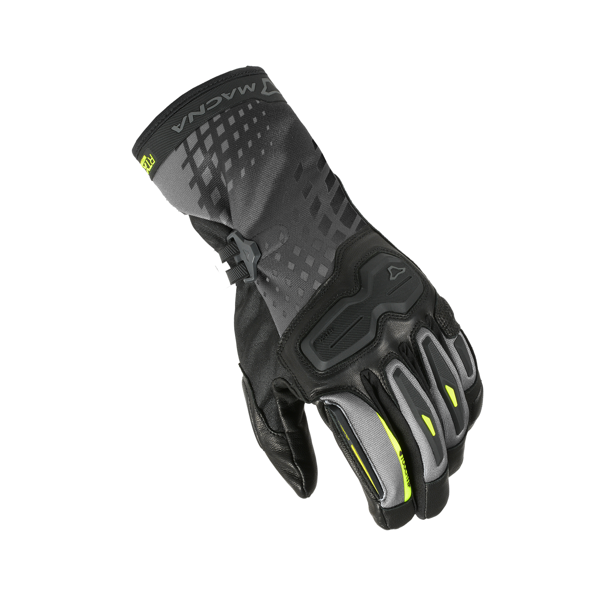 Macna Terra RTX Giallo Fluo – Guanti Moto Impermeabili CE Uomo – vista 1