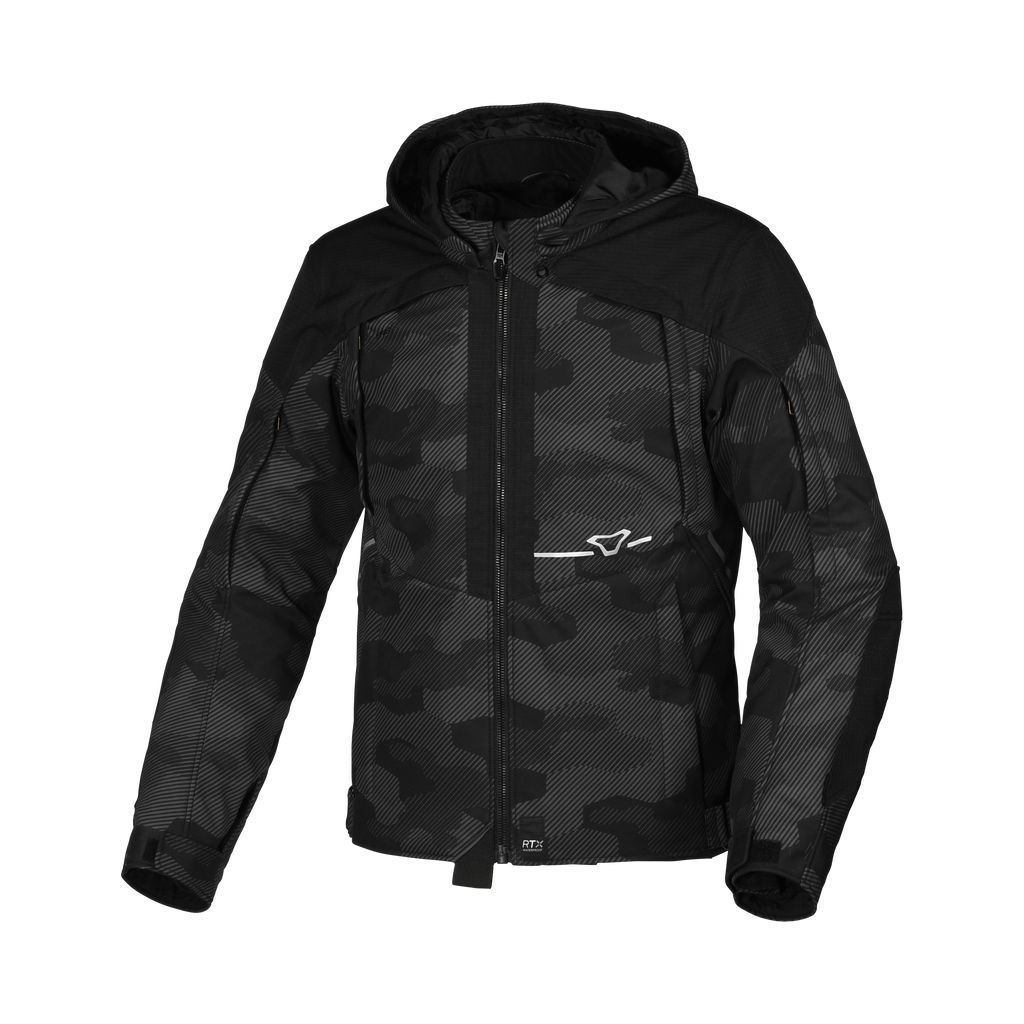 Macna Territor Nero/Grigio – Giacca Moto Sport 2 Strati Impermeabile CE Uomo – vista frontale