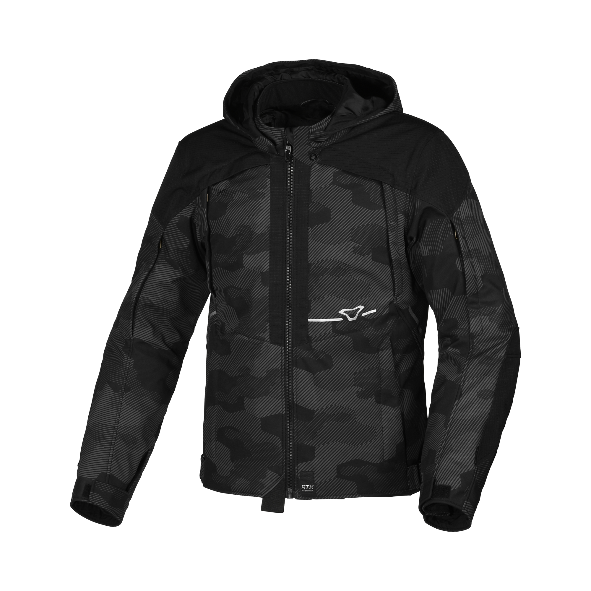 Macna Territor Nero/Grigio – Giacca Moto Sport 2 Strati Impermeabile CE Uomo – vista frontale