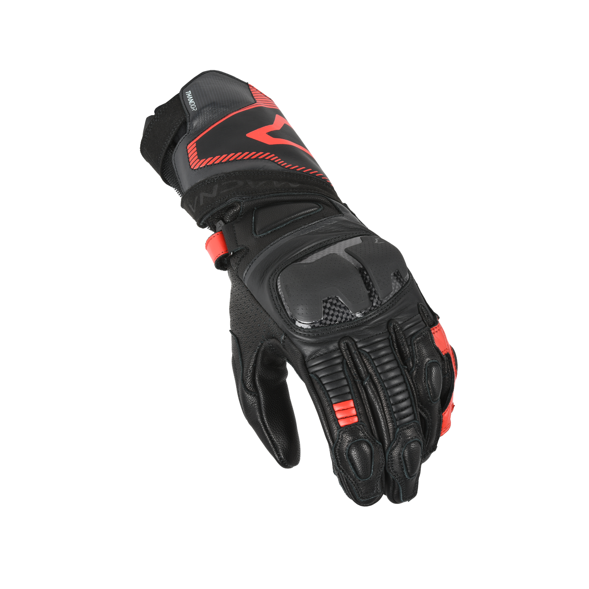 Macna Thandor Nero / Rosso guanti moto