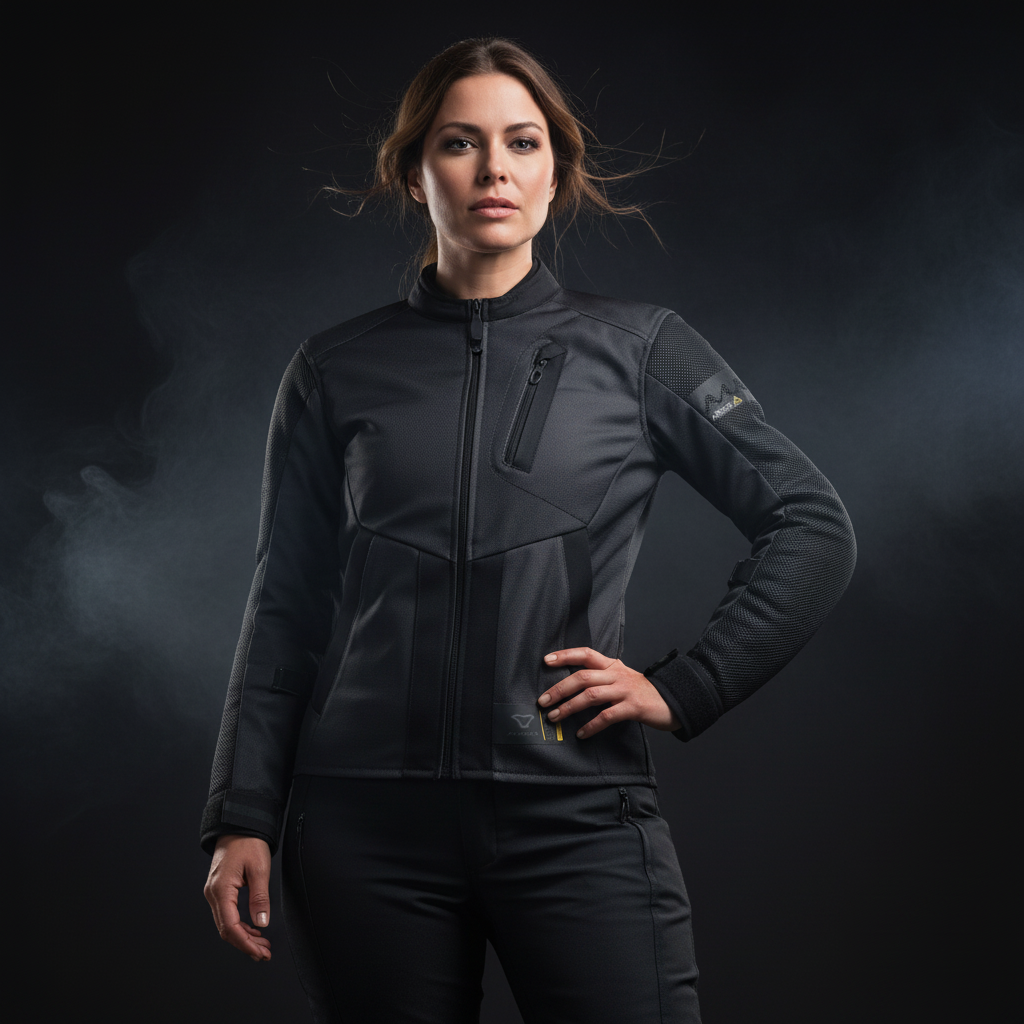 Macna Torida Nero – Giacca Moto Estiva in Rete CE Donna - Moon Bike - Vista 15
