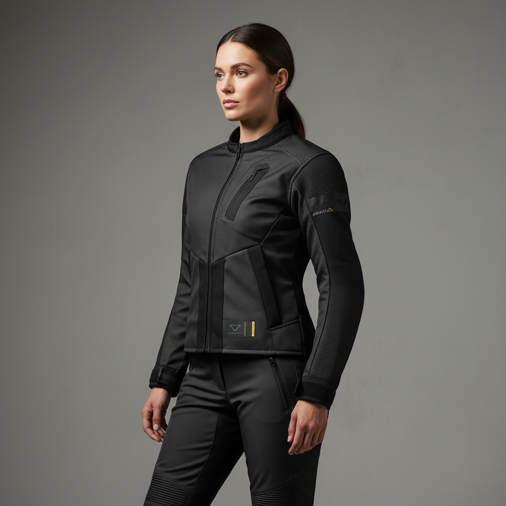 Macna Torida Nero – Giacca Moto Estiva in Rete CE Donna - Moon Bike - Vista 11