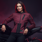 Macna Torida Nero/Rosso – Giacca Moto Estiva in Rete CE Donna - Moon Bike - Vista 16