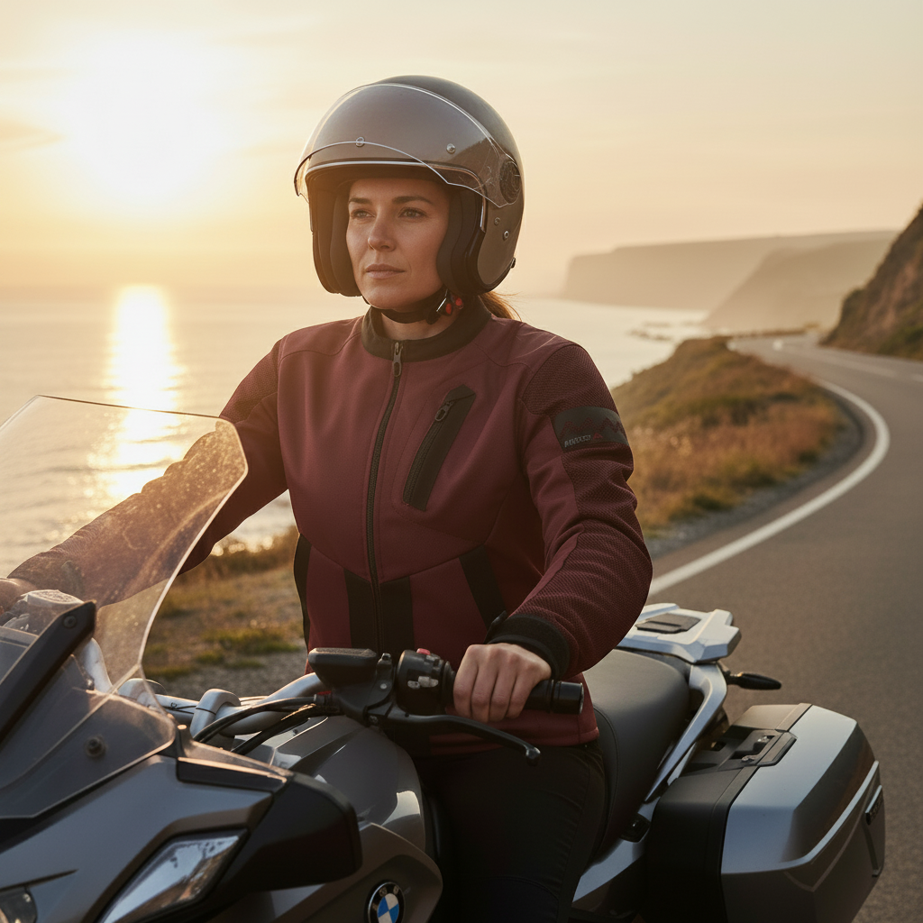 Macna Torida Nero/Rosso – Giacca Moto Estiva in Rete CE Donna - Moon Bike - Vista 18