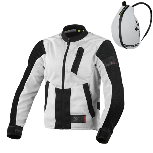 Macna Torida Grigio Chiaro – Giacca Moto Estiva in Rete CE Donna - Moon Bike - Vista 1