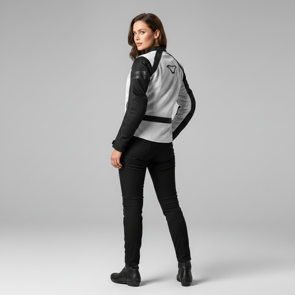 Macna Torida Grigio Chiaro – Giacca Moto Estiva in Rete CE Donna - Moon Bike - Vista 13