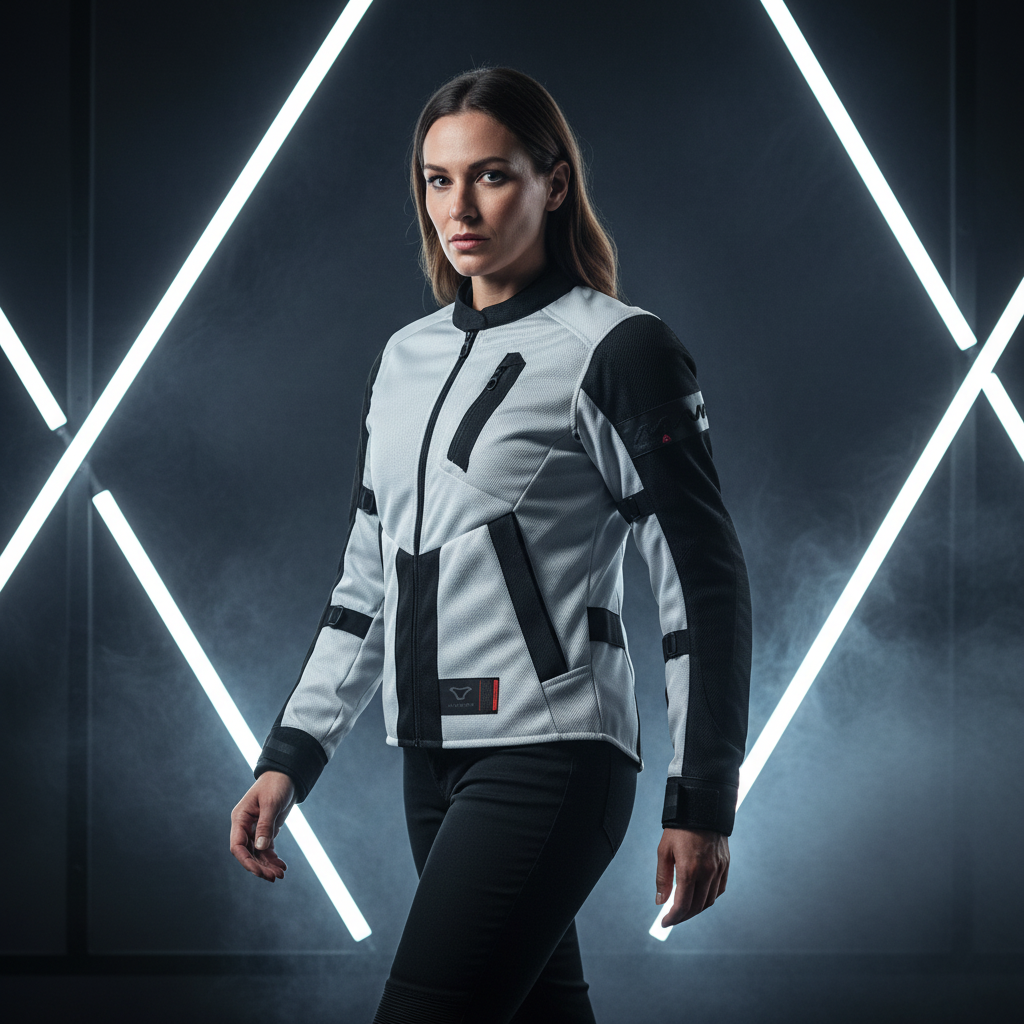 Macna Torida Grigio Chiaro – Giacca Moto Estiva in Rete CE Donna - Moon Bike - Vista 15