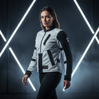 Macna Torida Grigio Chiaro – Giacca Moto Estiva in Rete CE Donna - Moon Bike - Vista 15