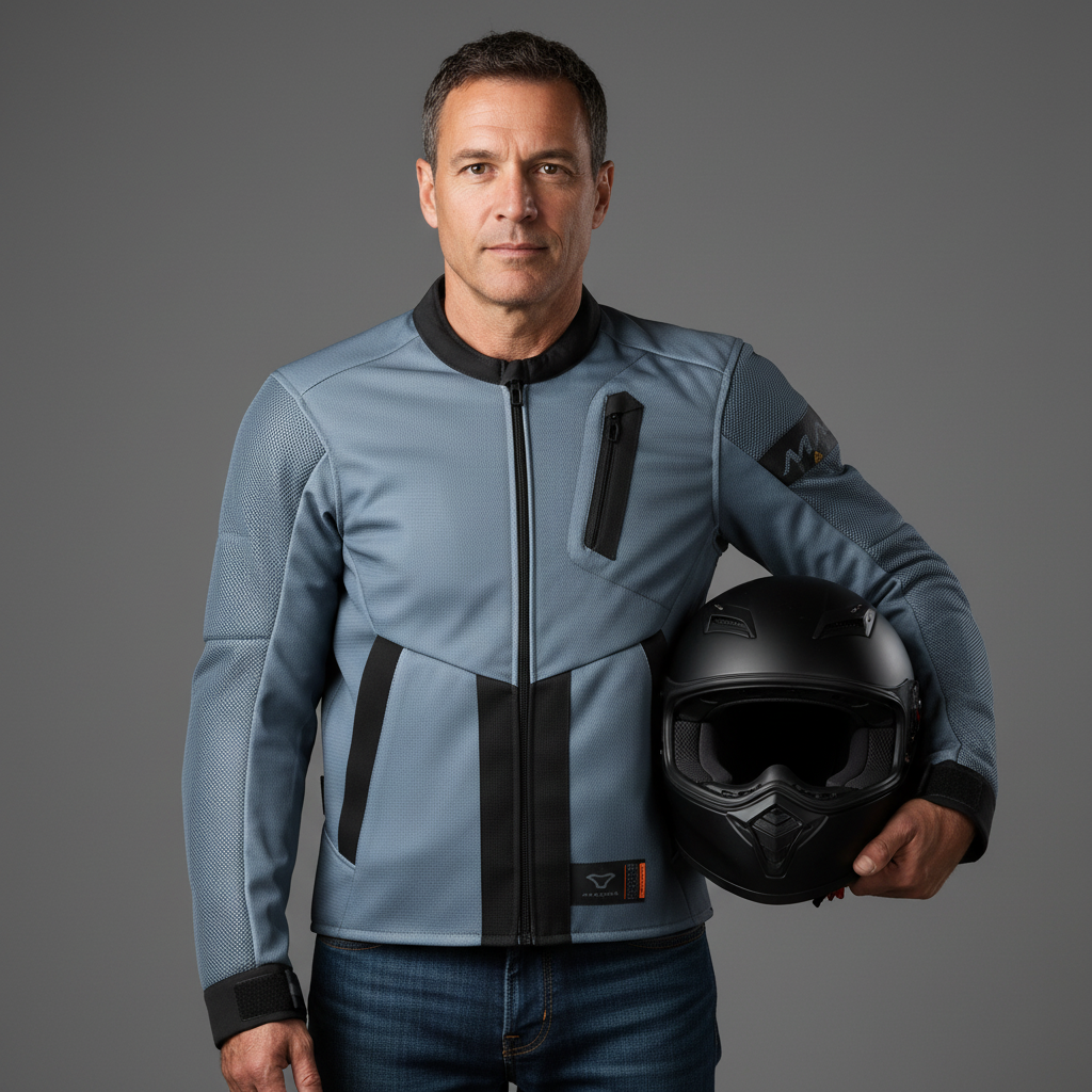 Macna Torido Grigio/Nero – Giacca Moto Estiva in Rete Ventilata Convertibile in Zaino CE Classe A Uomo