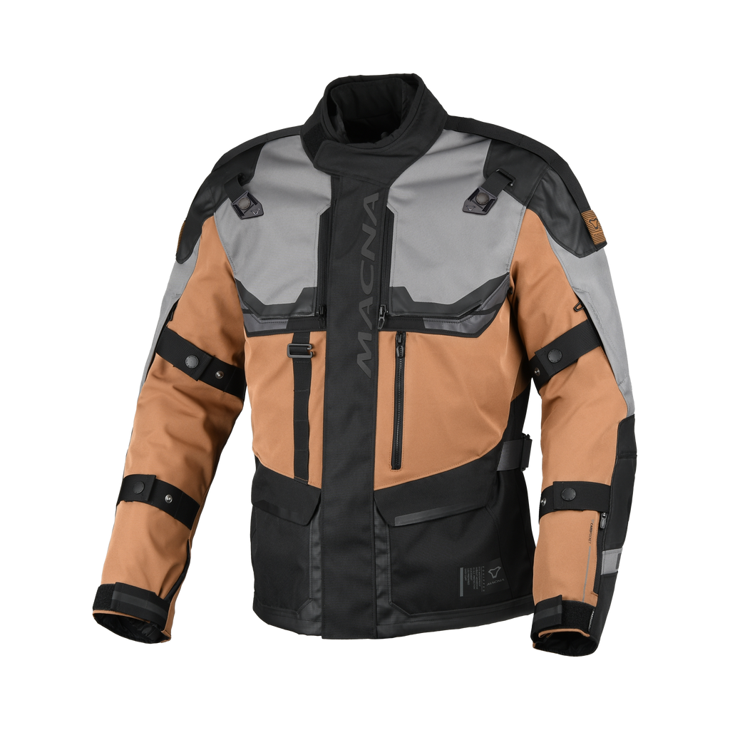 Macna Touros Marrone/Grigio – Giacca Moto Adventure 3 Strati CE Uomo – vista 1