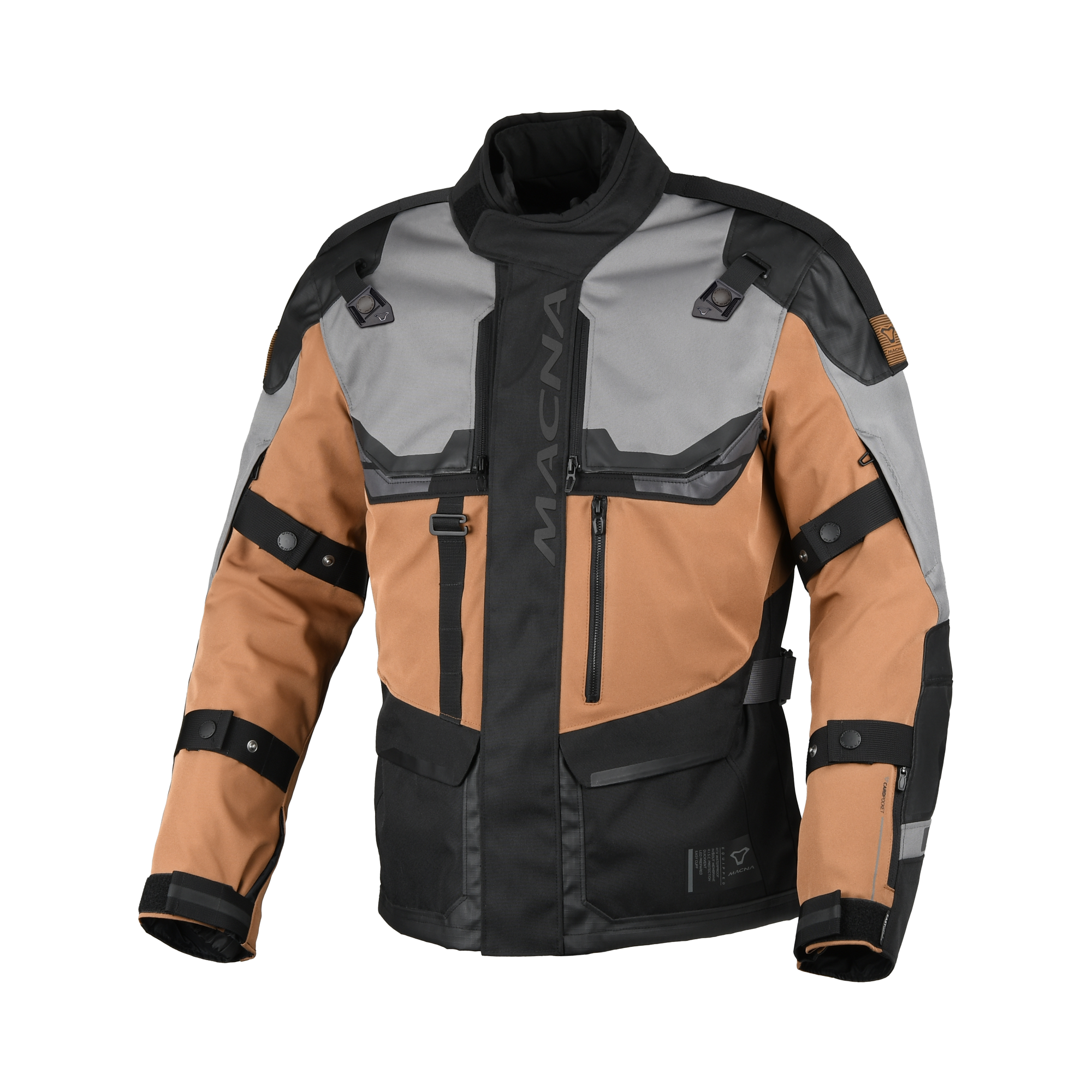 Macna Touros Marrone/Grigio – Giacca Moto Adventure 3 Strati CE Uomo – vista 1