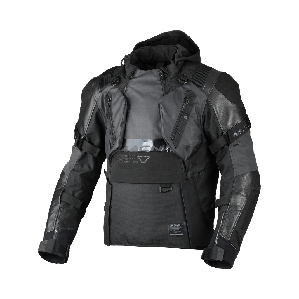 Macna Tryton Nero giacca moto vista 1