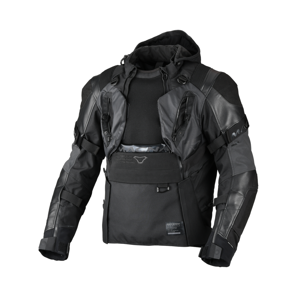 Macna Tryton Nero giacca moto vista 3