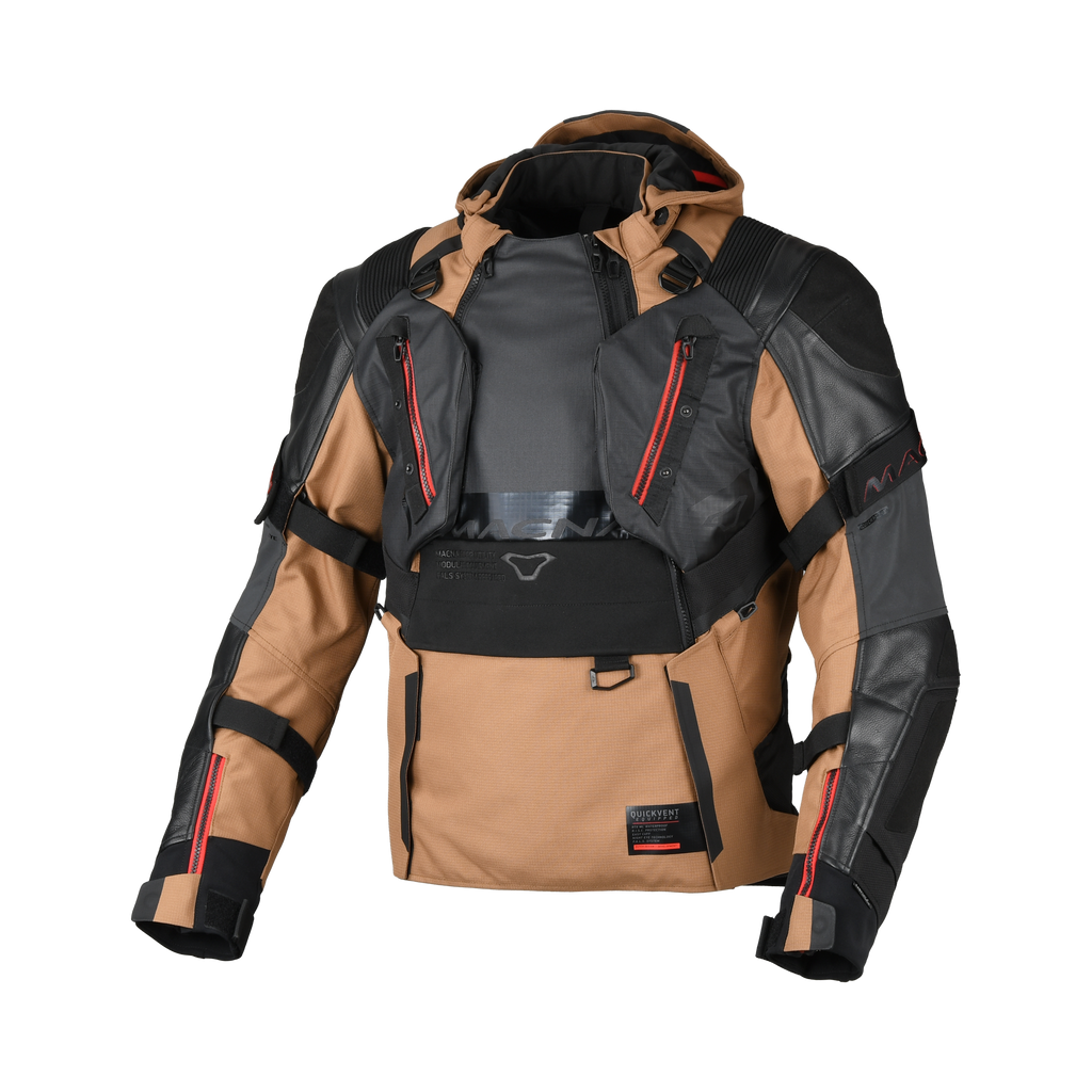 Macna Tryton Marrone/Nero giacca moto vista 3