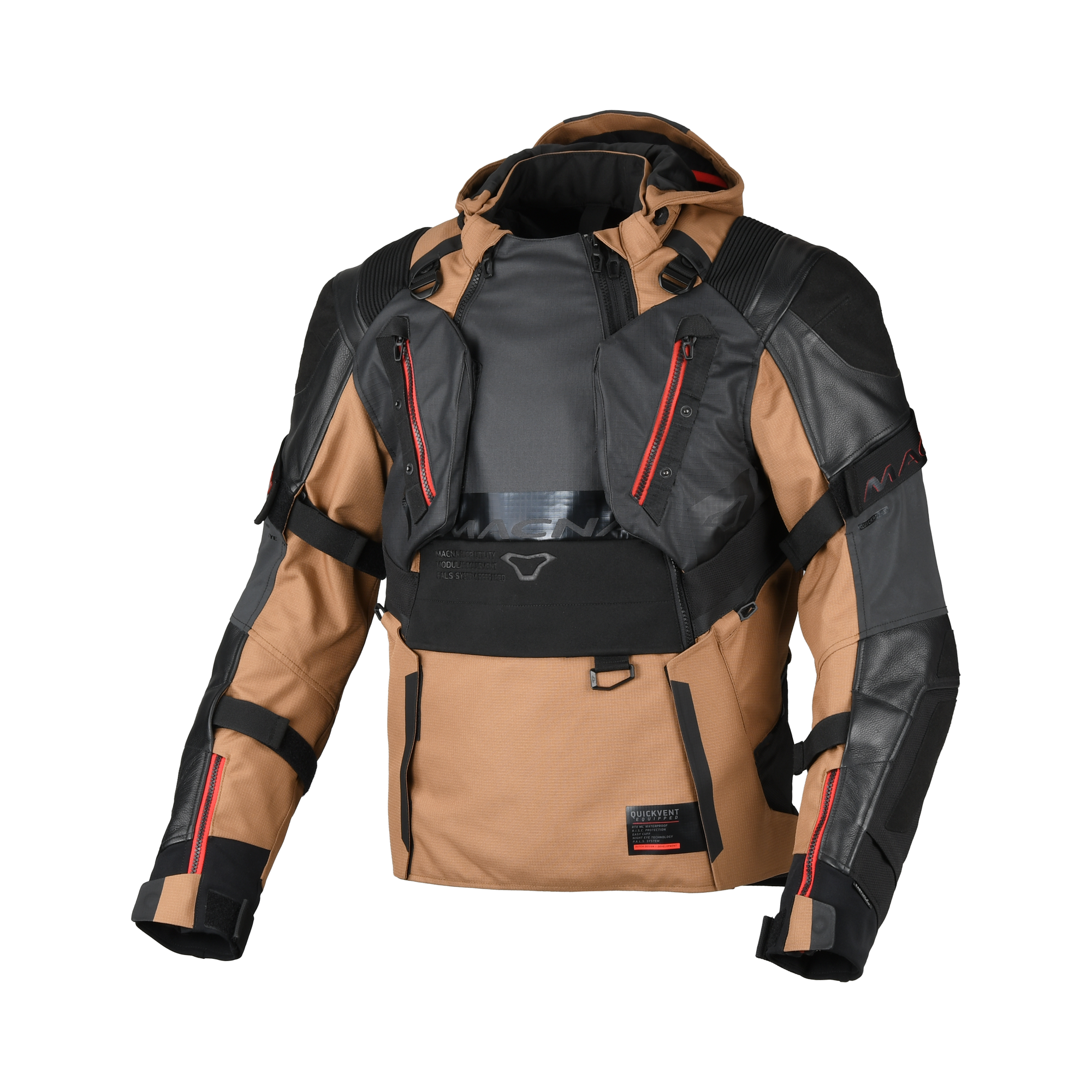Macna Tryton Marrone/Nero giacca moto vista 3