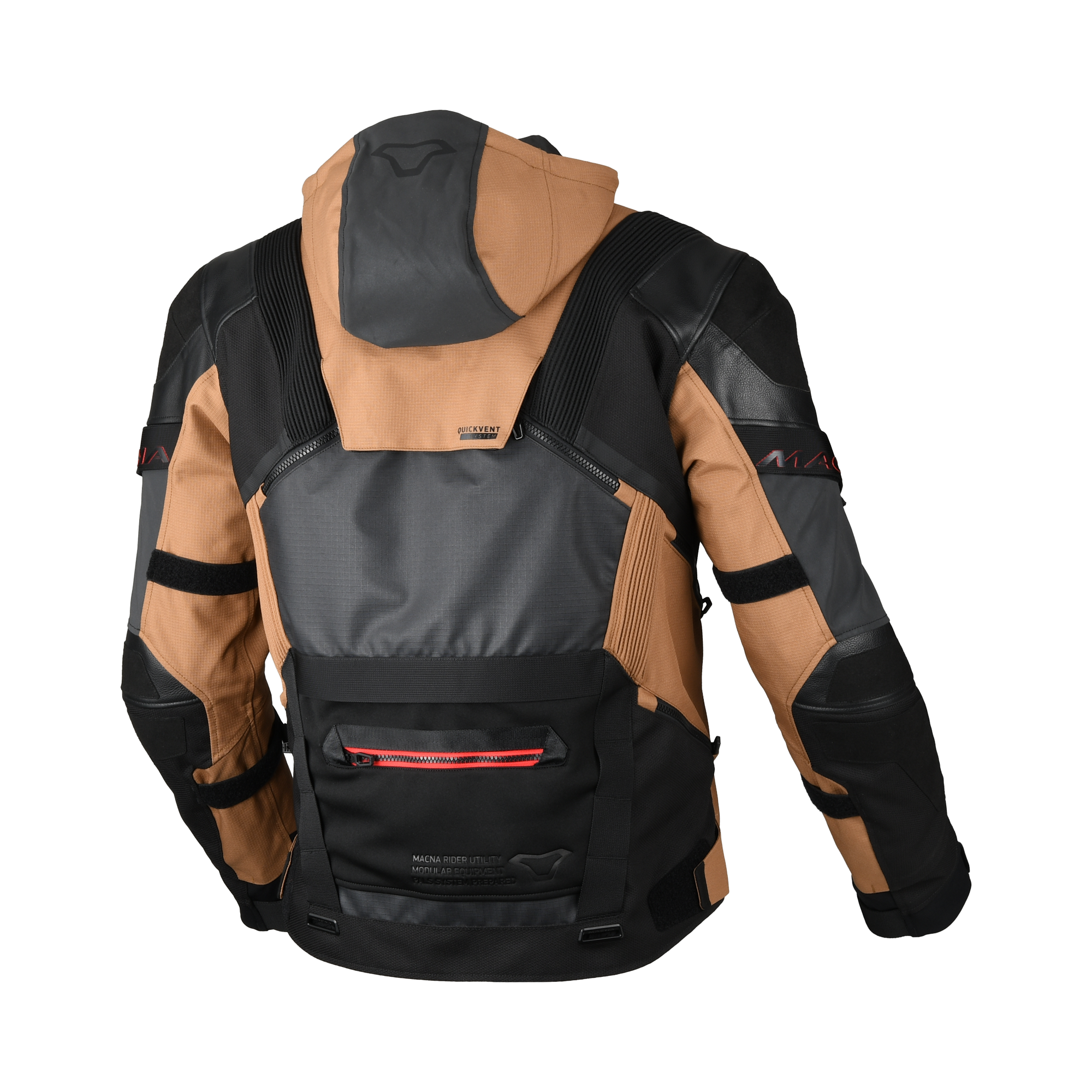 Macna Tryton Marrone/Nero giacca moto vista 1