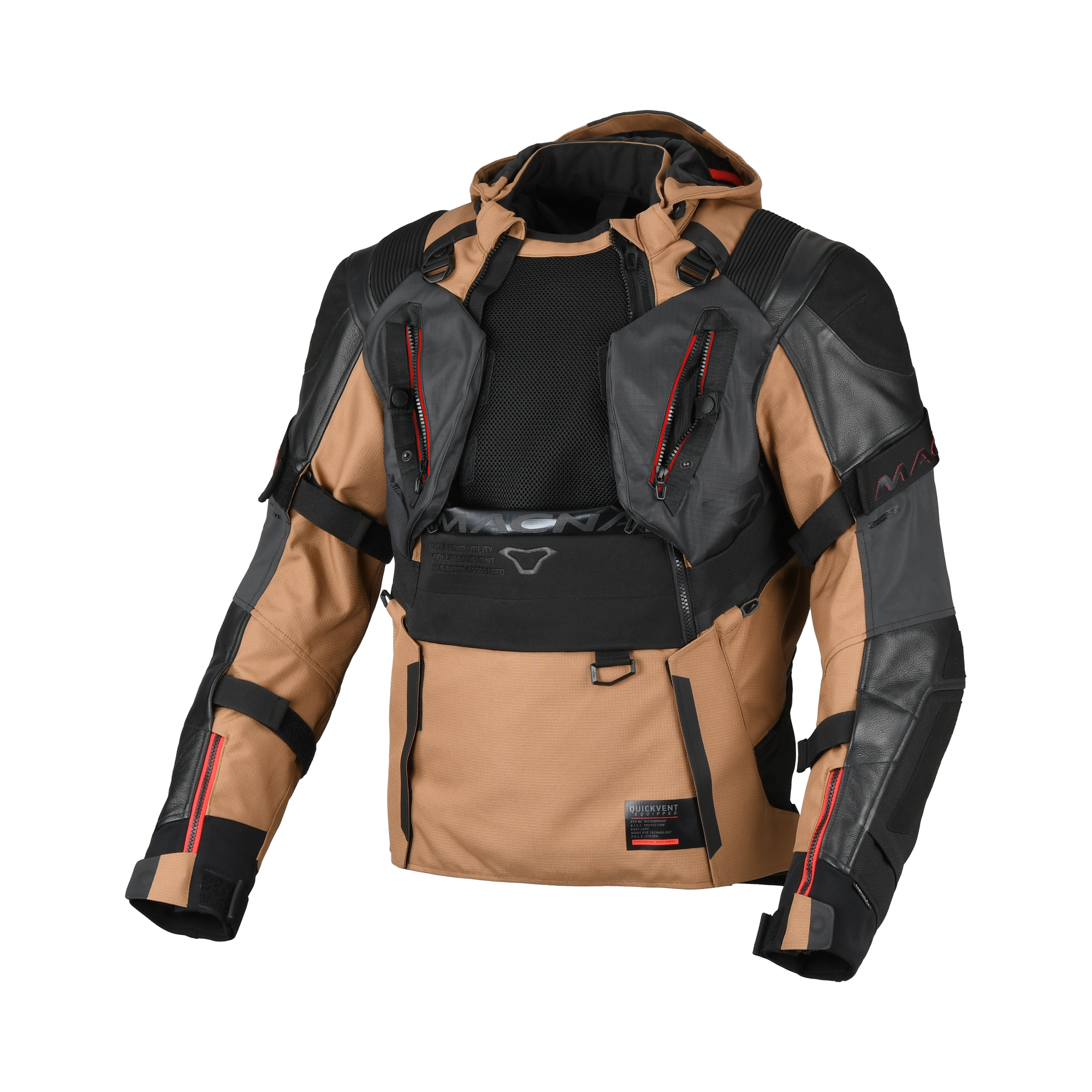 Macna Tryton Marrone/Nero giacca moto vista 4