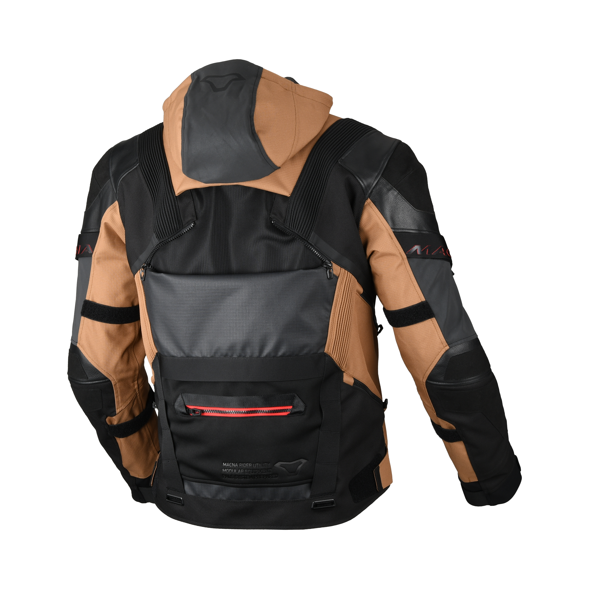 Macna Tryton Marrone/Nero giacca moto vista 2