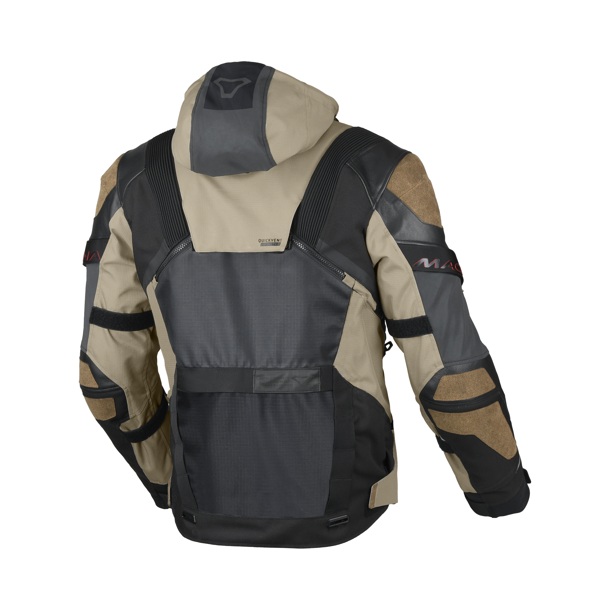 Macna Tryton Taupe/Nero giacca moto vista 1