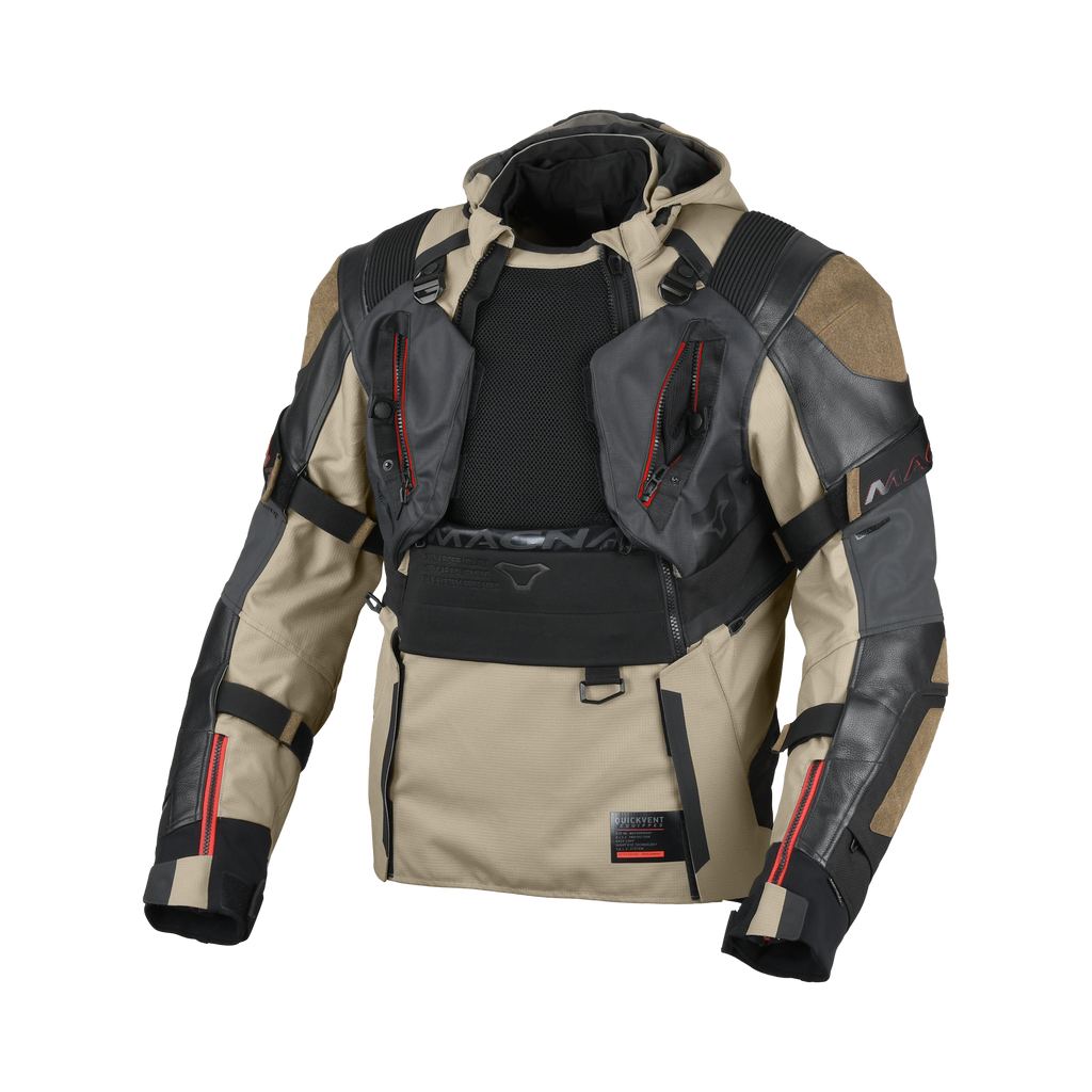 Macna Tryton Taupe/Nero giacca moto vista 4
